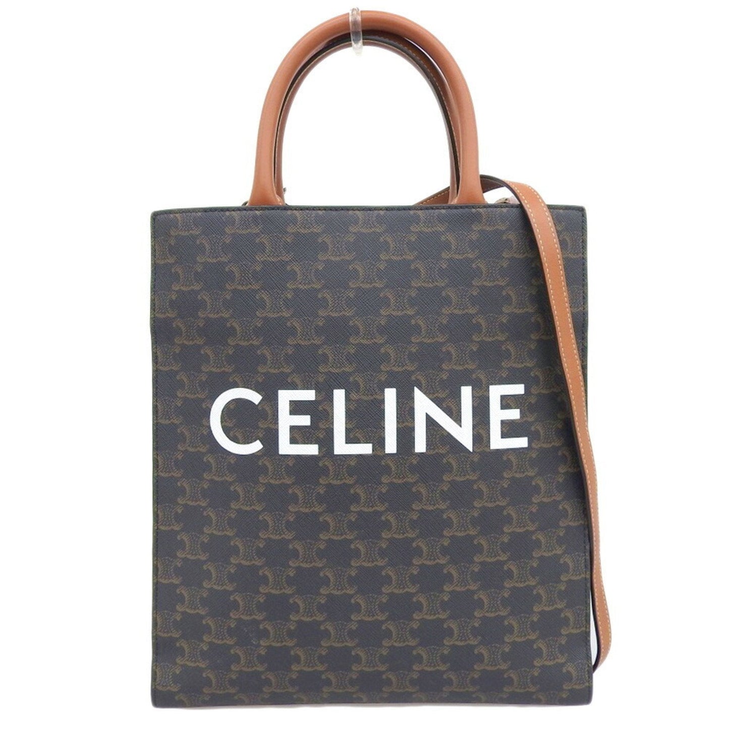 Celine Triomphe Small Vertical Cover Tote Bag Shoulder Brown 191542