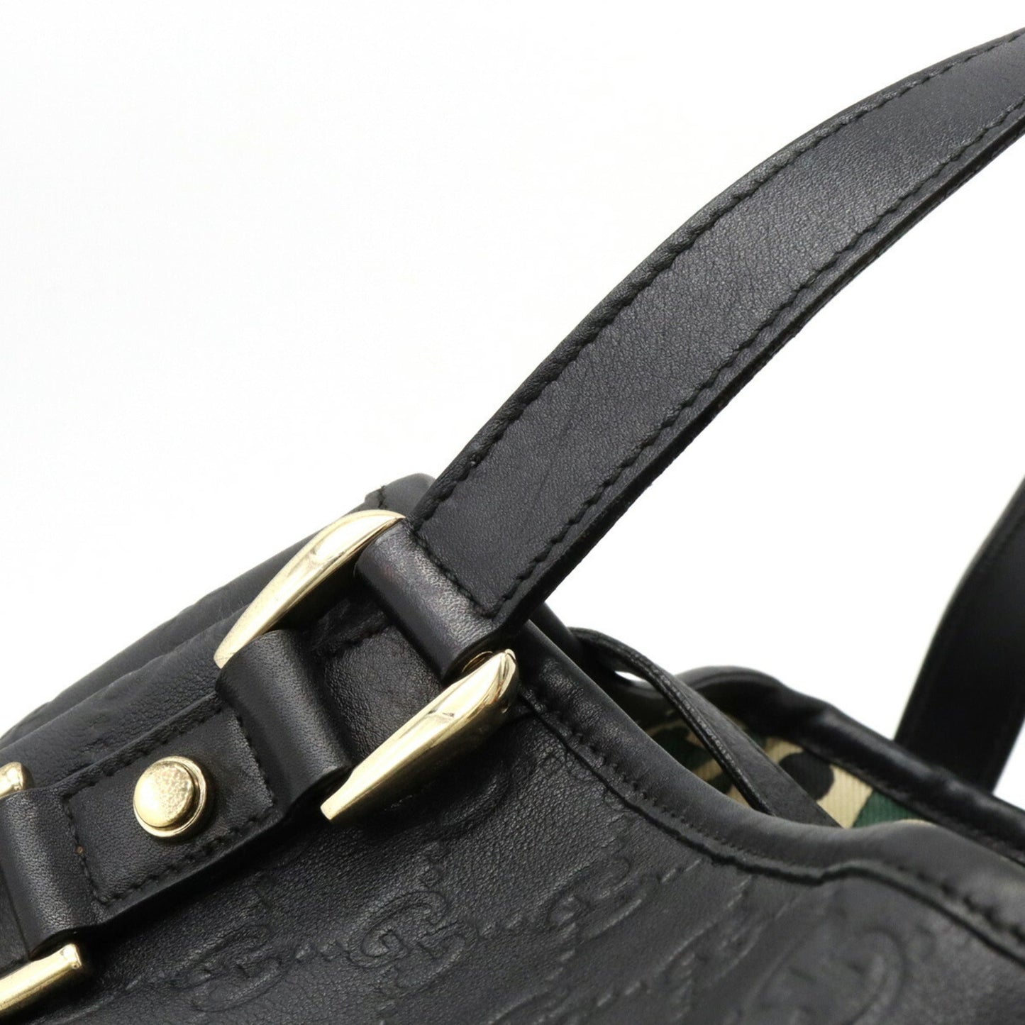 GUCCI sima Tote Bag Shoulder Leather Black 130736