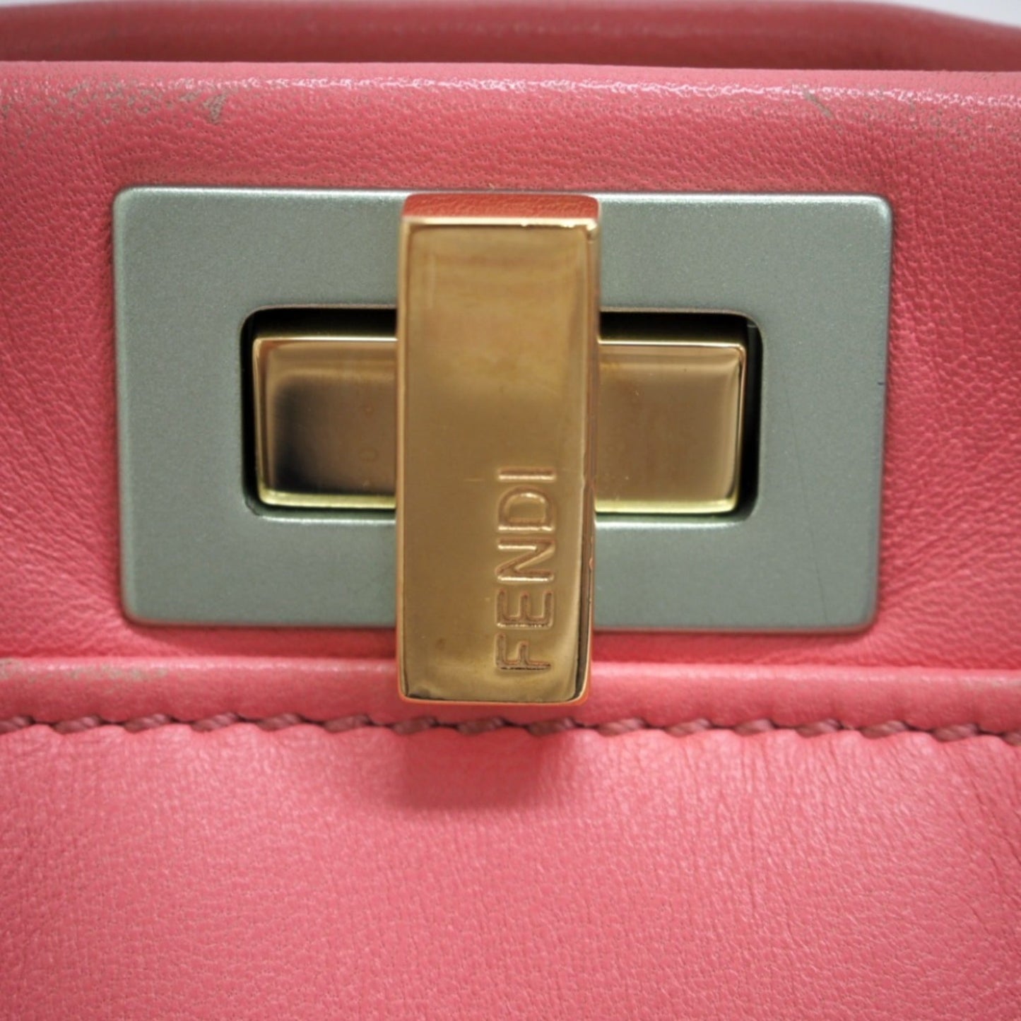 FENDI 8BN244 Mini Peekaboo 2way Handbag Shoulder Bag Pink Ladies