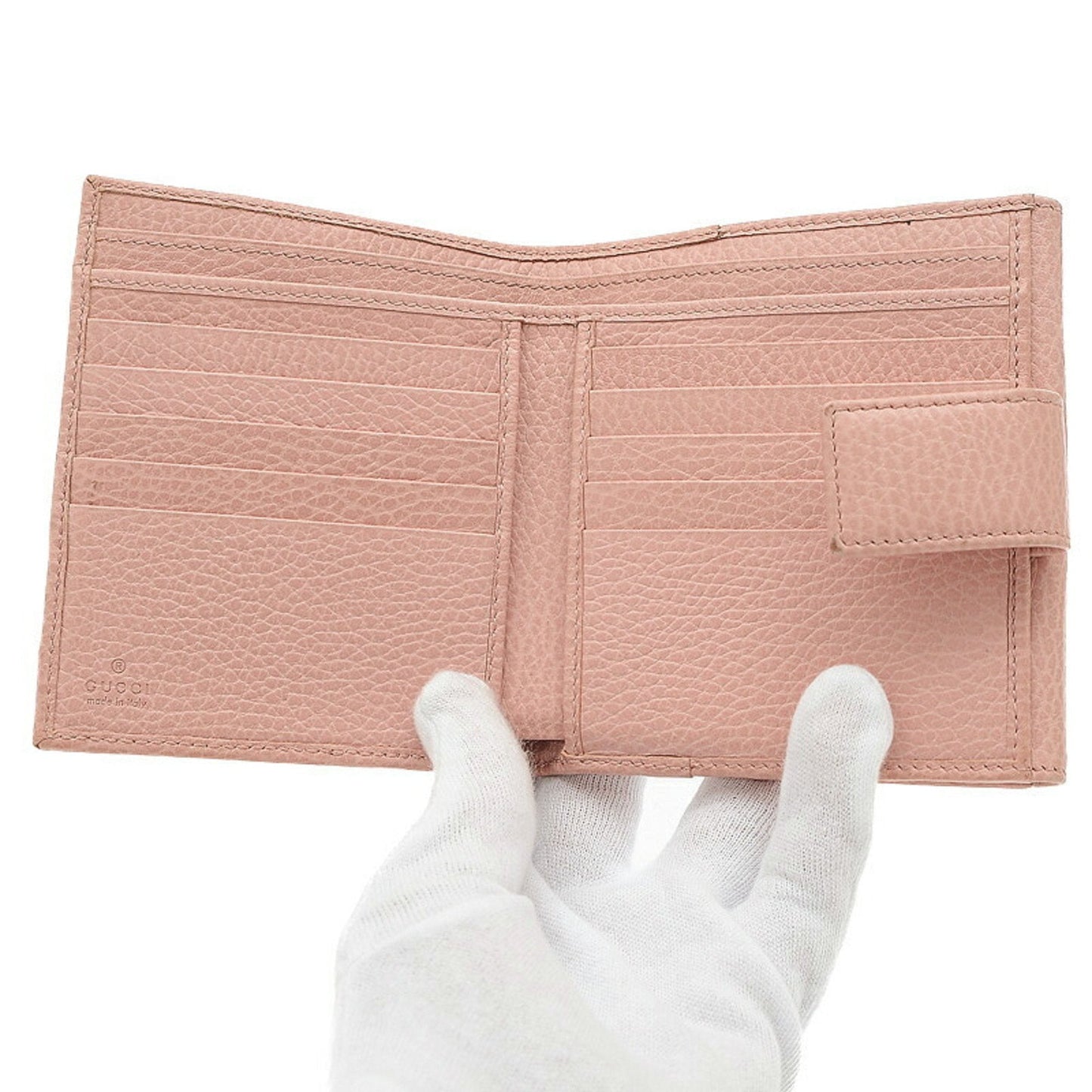 GUCCI GG Marmont Compact Wallet Leather Pink 456122