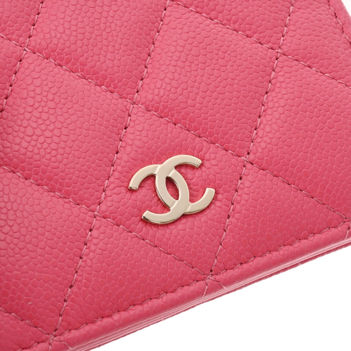 CHANEL matelasse pink ladies caviar skin folio wallet