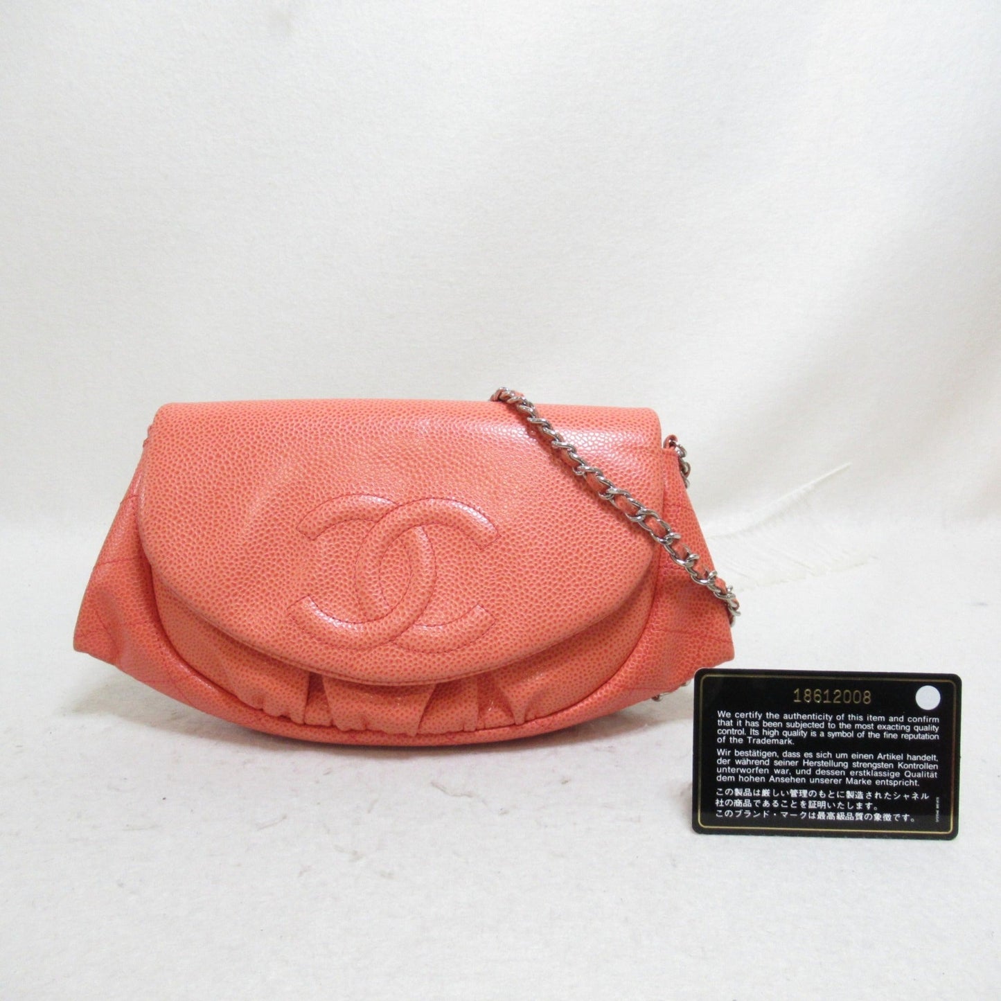 CHANEL Chain wallet Pink Caviar Skin [Grained Calf]