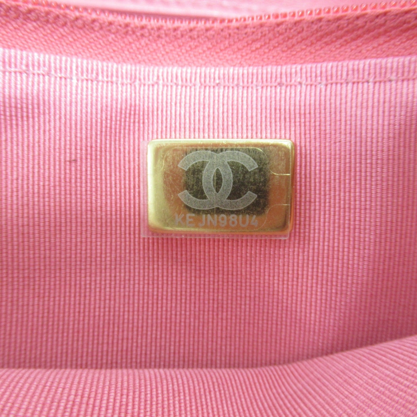 CHANEL Chain wallet Pink Lambskin [sheep leather]