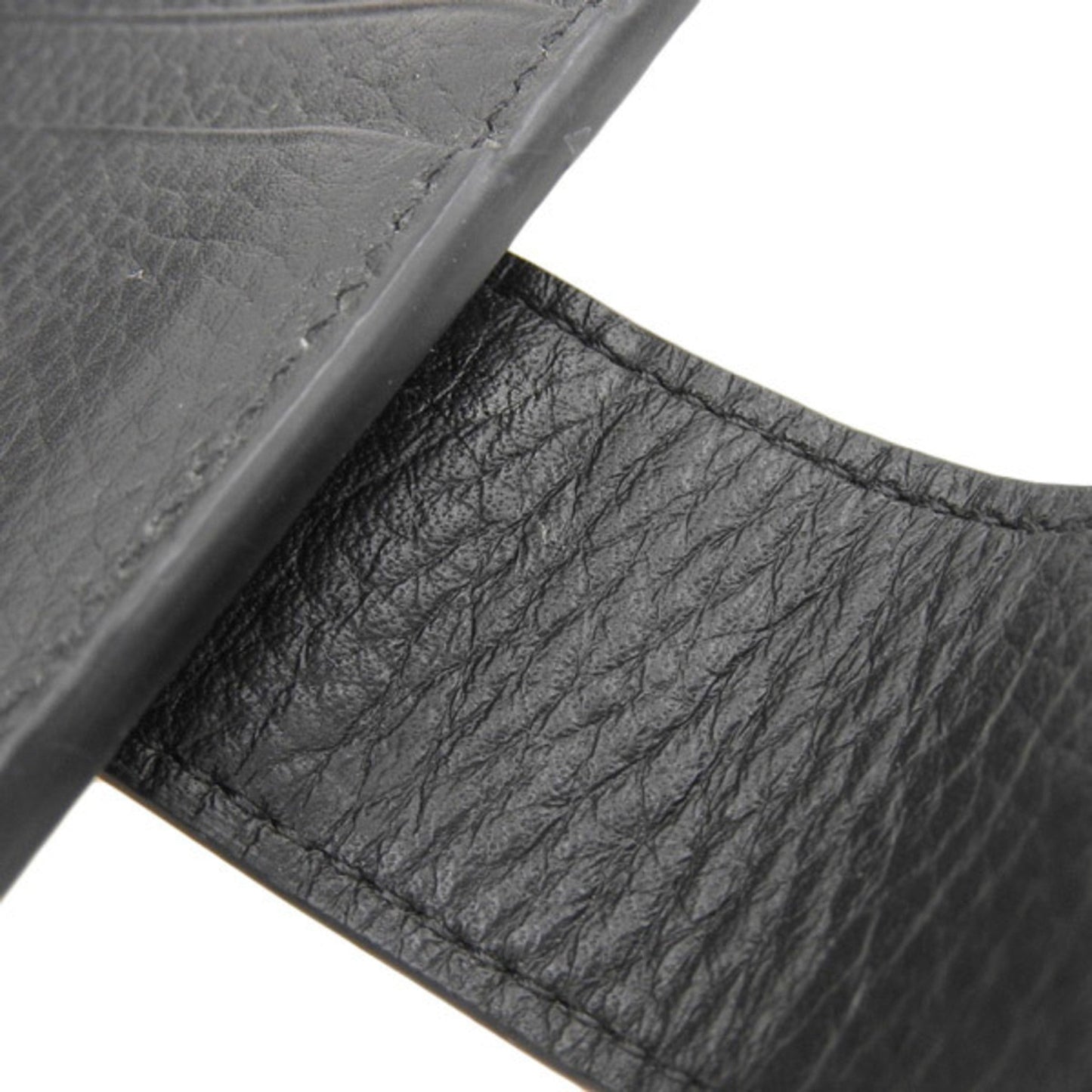 GUCCI Bamboo Leather Double G Medium L-shaped Bifold Wallet 739498 Black Women's