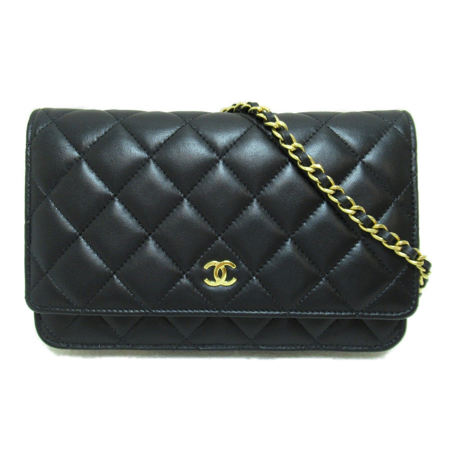 CHANEL Matelasse Chain wallet bag Black Lambskin [sheep leather]