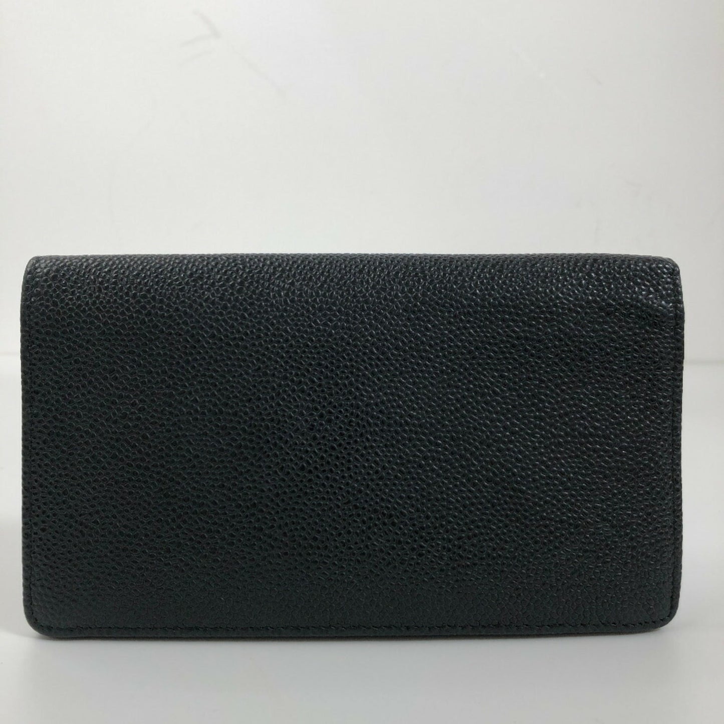 Chanel Long Wallet Coco Mark Caviar Skin Black Ladies CHANEL