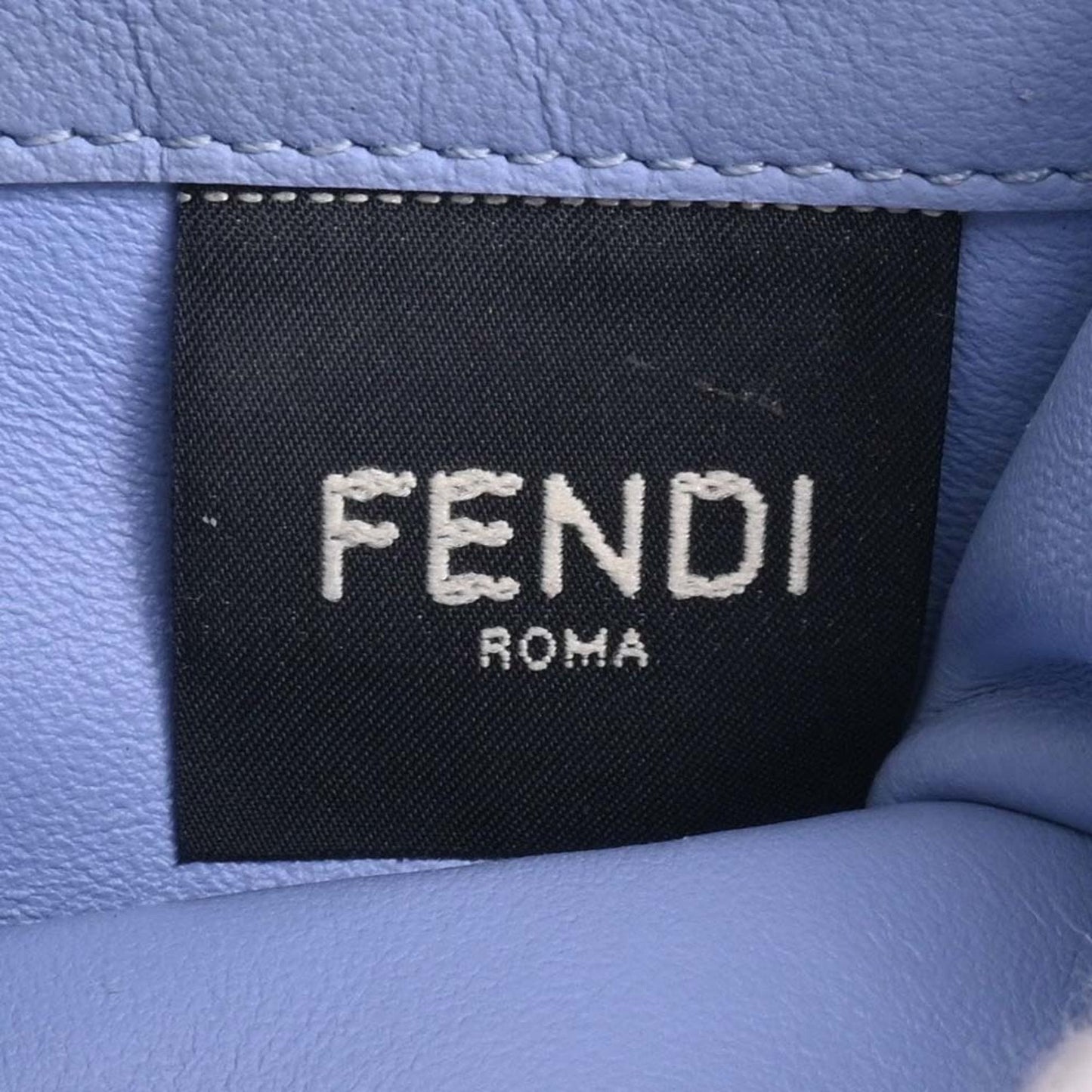 FENDI Leather Peekaboo Bifold Wallet 8M0438 Blue Ladies