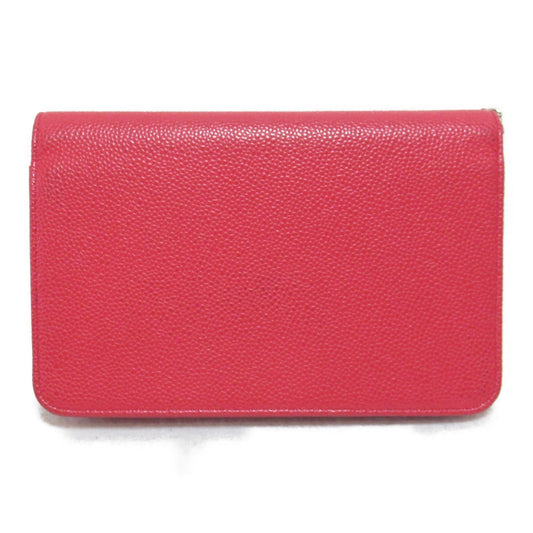 CHANEL Chain wallet Red Caviar Skin [Grained Calf]