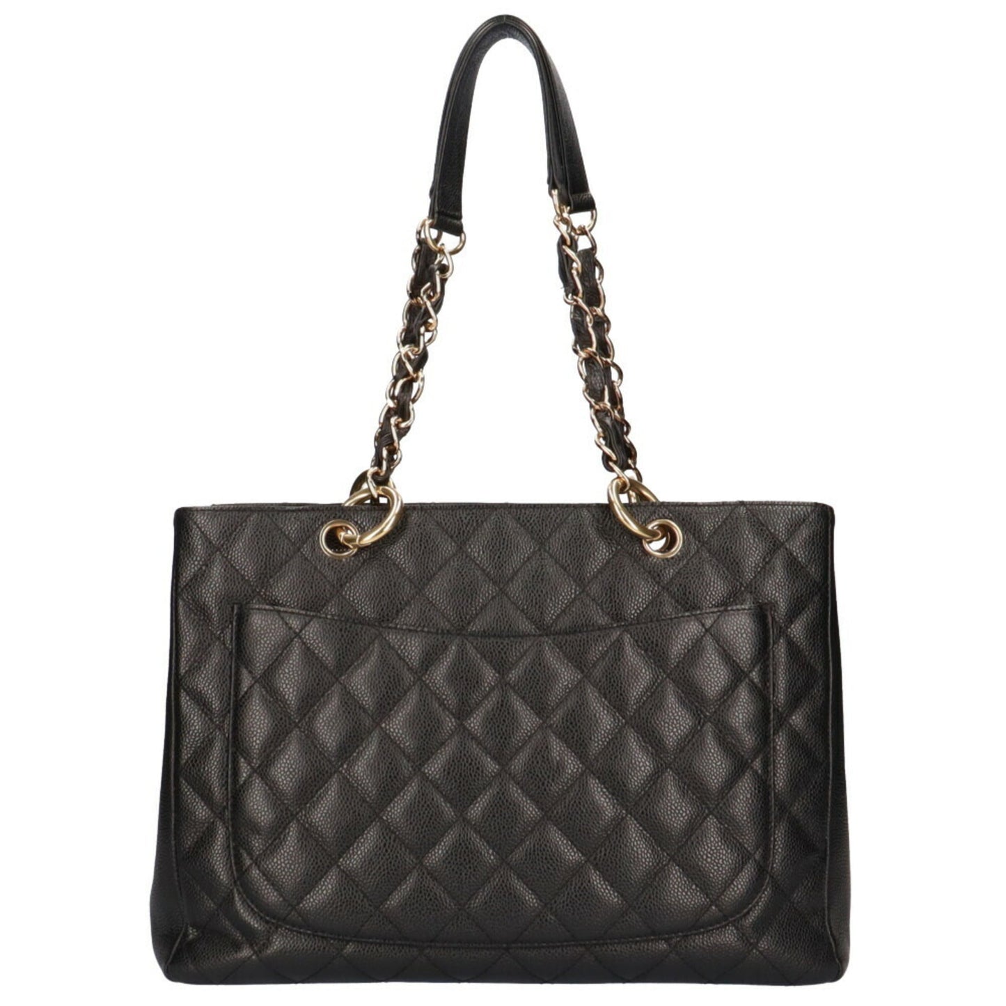 CHANEL chain matelasse shoulder bag caviar skin black ladies