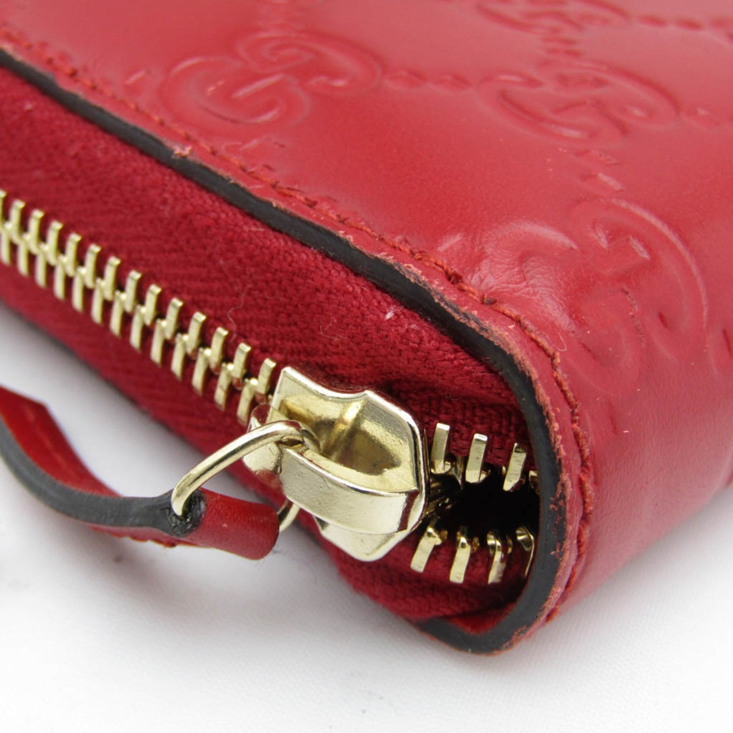 GUCCIssima 388680 GG Leather Long Wallet [bi-fold] Red Color