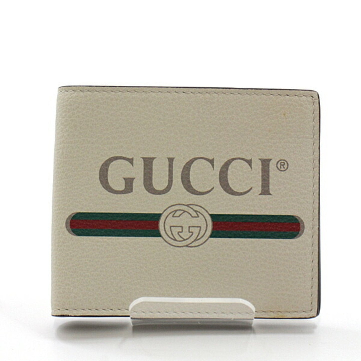 Gucci print bi-fold wallet 496309 white (white)