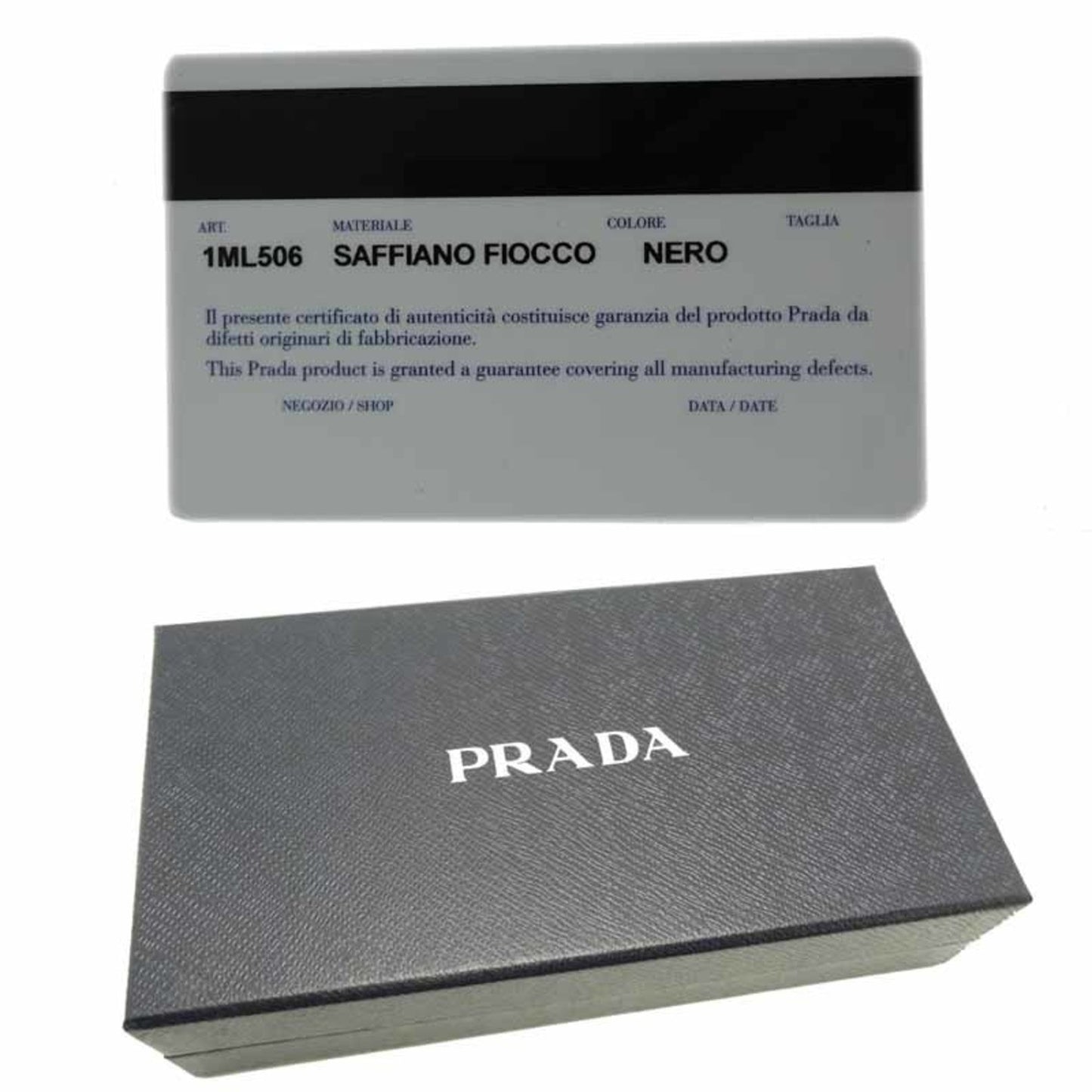 PRADA Ribbon Round Zipper Wallet Ladies' Long 1ML506 Saffiano Leather NERO Nero Black