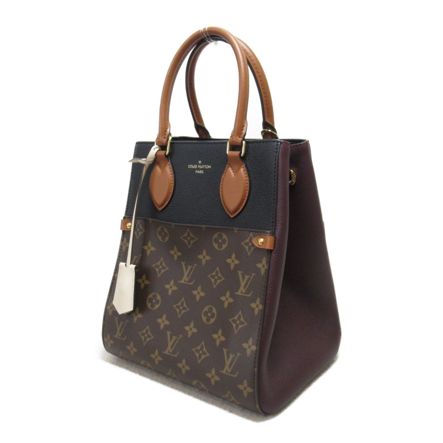 LOUIS VUITTON Fold Tote MM 2wayShoulder Bag Brown Monogram leather M45409