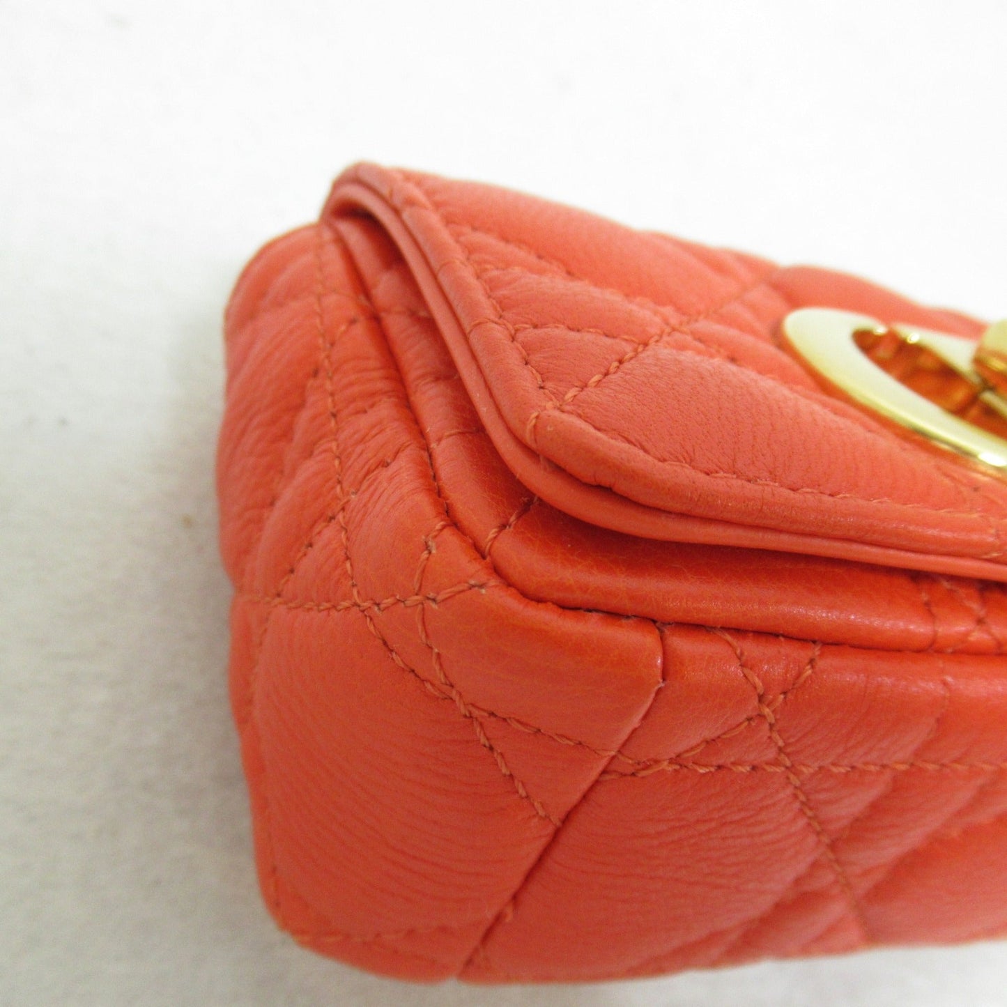 Dior card micro bag Orange leather S2022UWHC37O