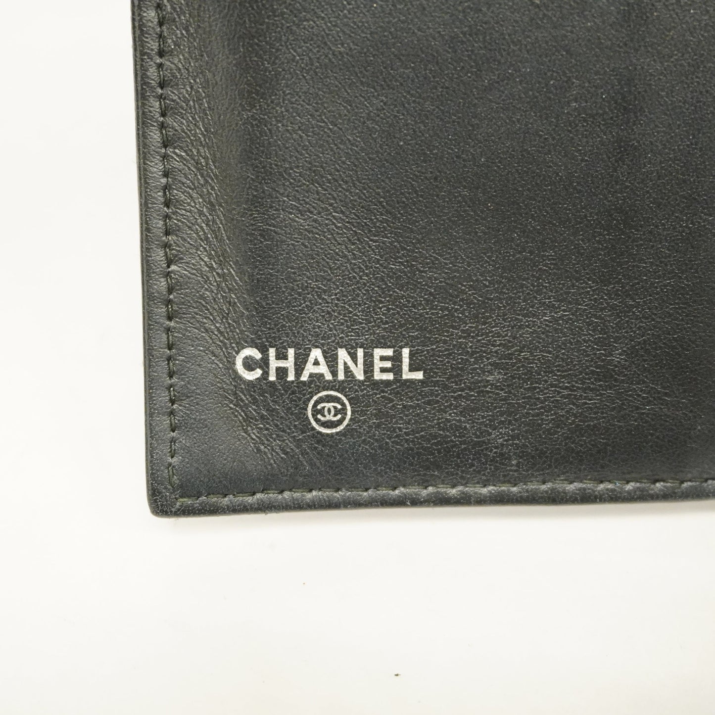 CHANEL  Boy  Tri-fold Wallet Silver Metal Fittings Women's Caviar