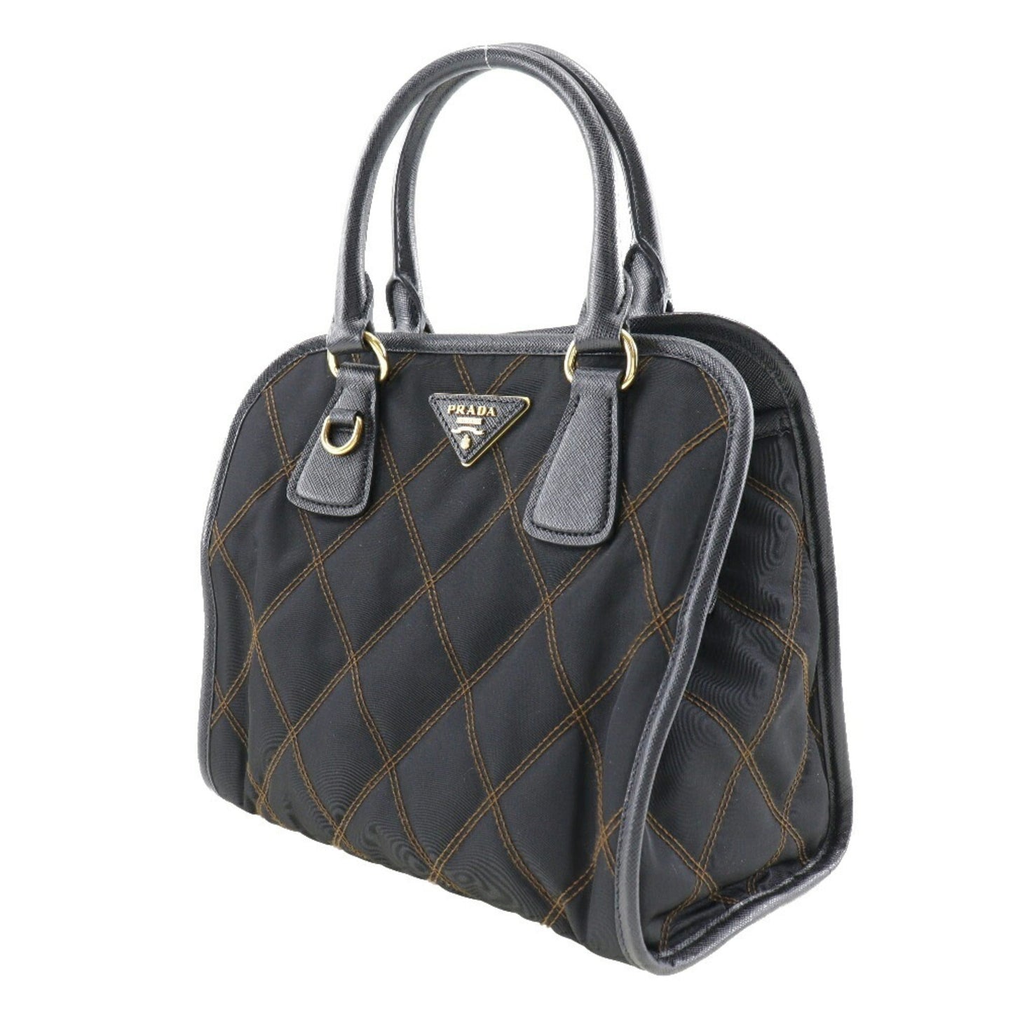 PRADA Saffiano Handbag Quilted 2WAY Shoulder 1BA100 Nylon Crossbody Magnetic Type Safiano Ladies