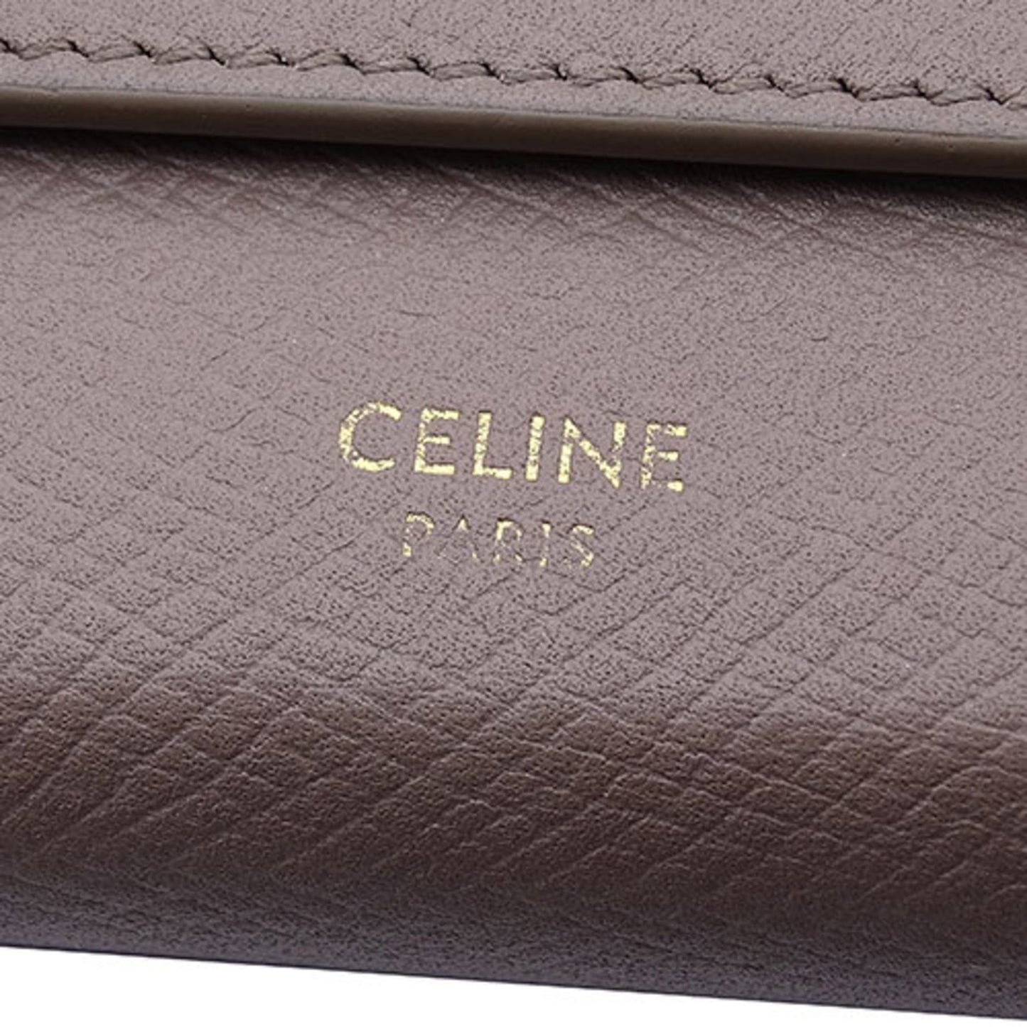 Celine Wallet Women's Bifold Leather Small Trifold Greige