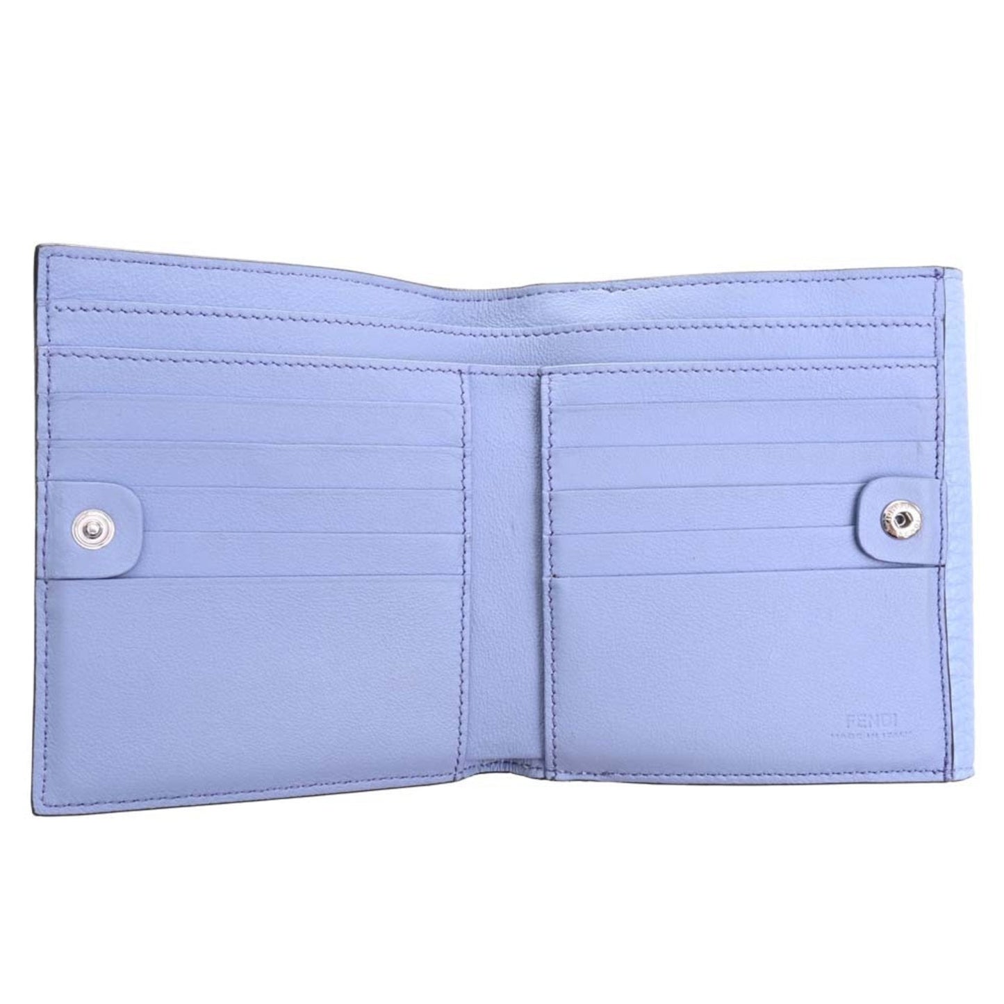 FENDI Leather Peekaboo Bifold Wallet 8M0438 Blue Ladies