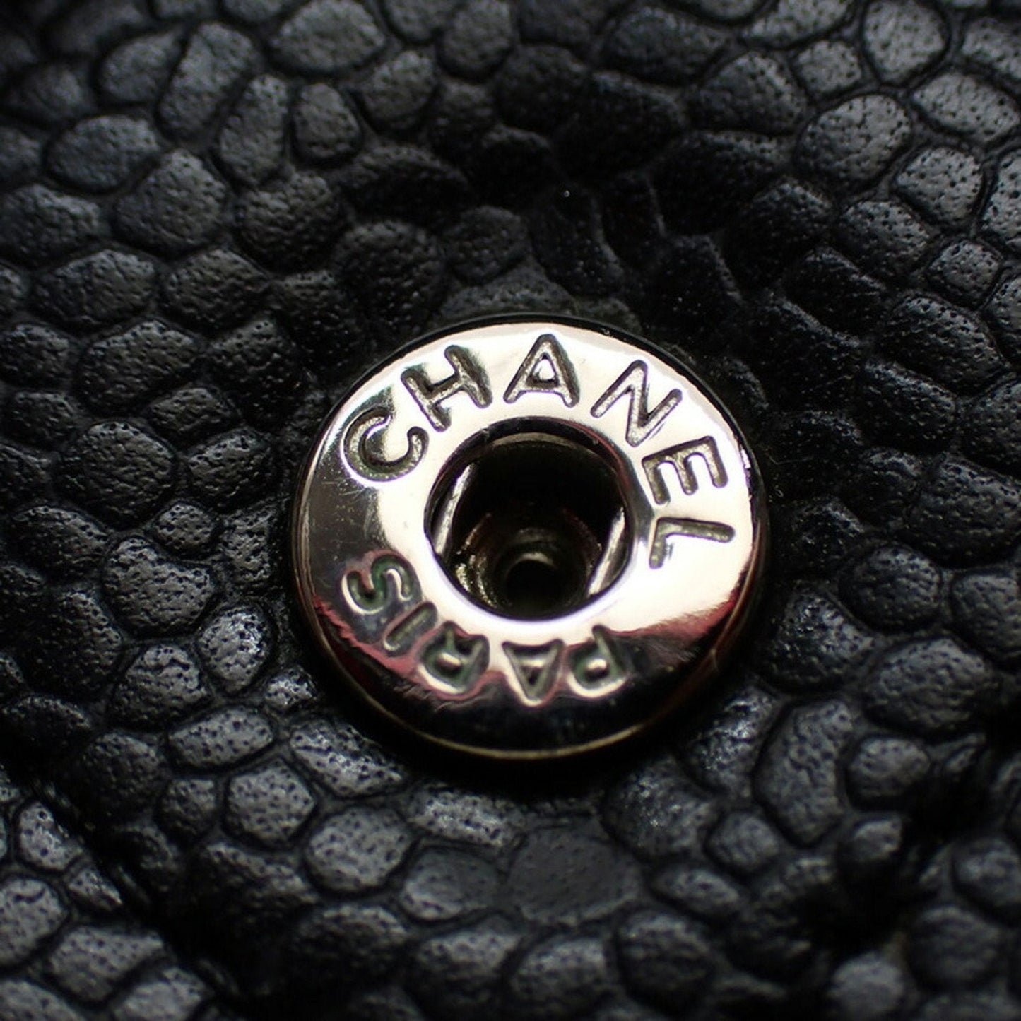 CHANEL caviar skin matelasse black long wallet