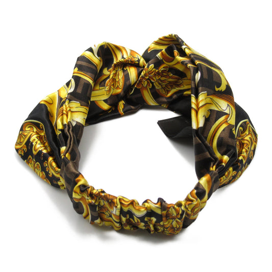 FENDI hair band Yellow cotton FXT400 AKXA TU