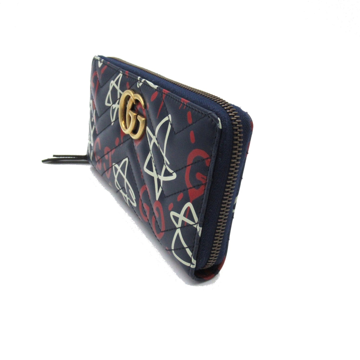 GUCCI Round long wallet Navy Calfskin [cowhide] 448087