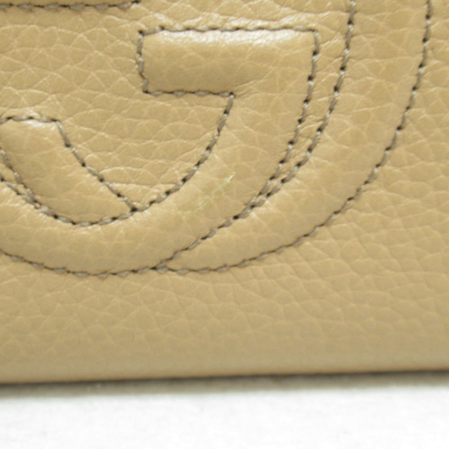 GUCCI Round long wallet Beige Calfskin [cowhide] 598187