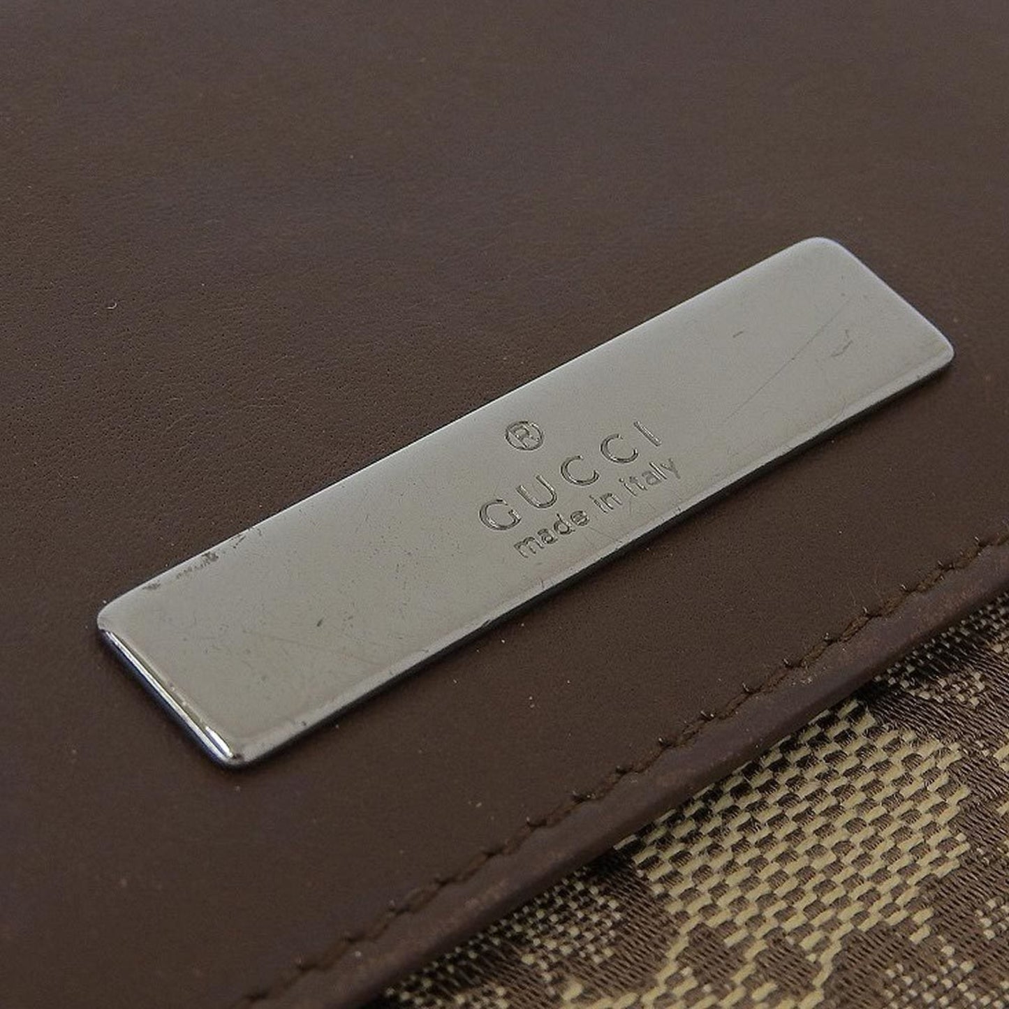 Gucci GG Canvas W Hook Double Folding Wallet Brown 05504 2184