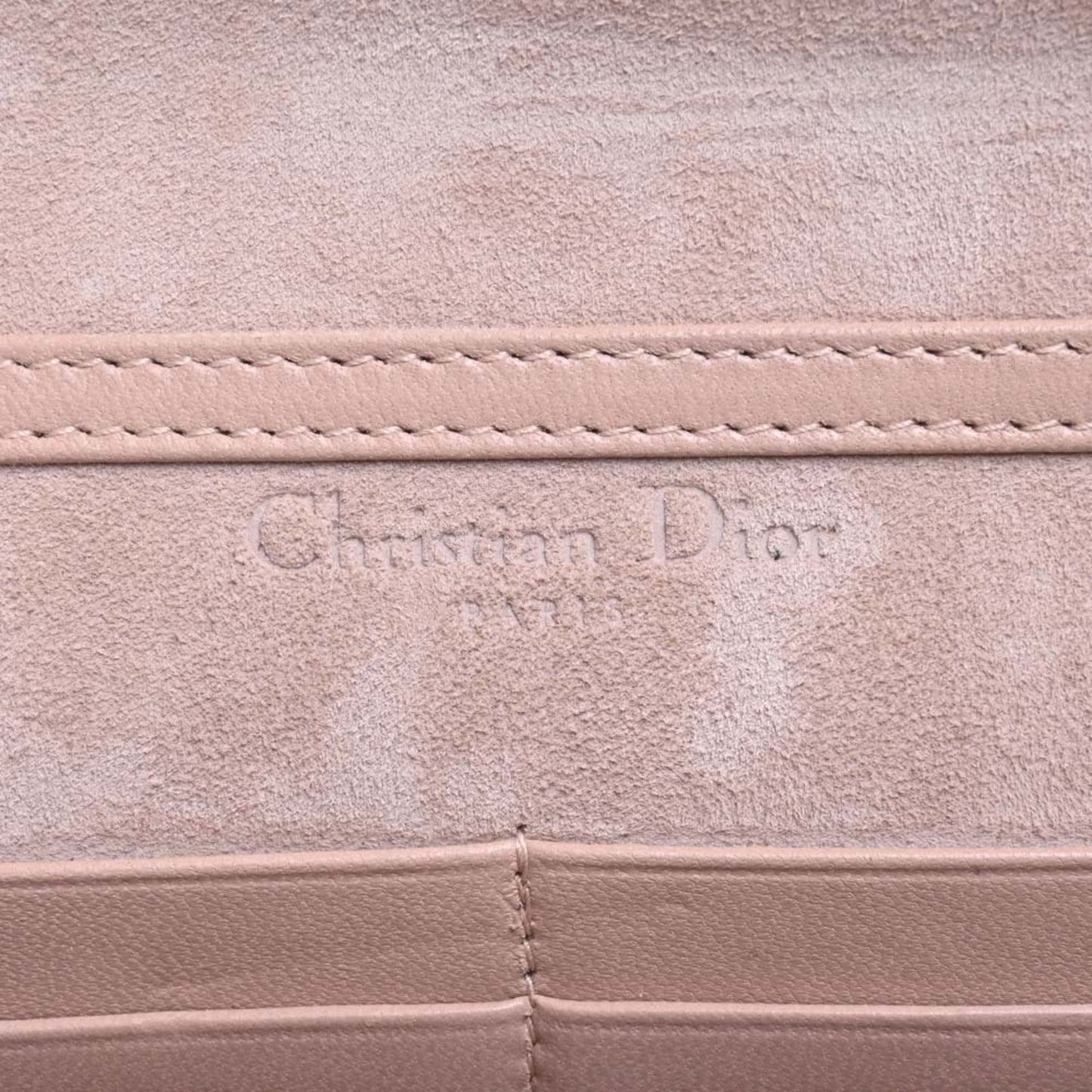 CHRISTIAN DIOR Leather ADDICT Studded Chain Shoulder Wallet Long S2012CNOB Pink Ladies