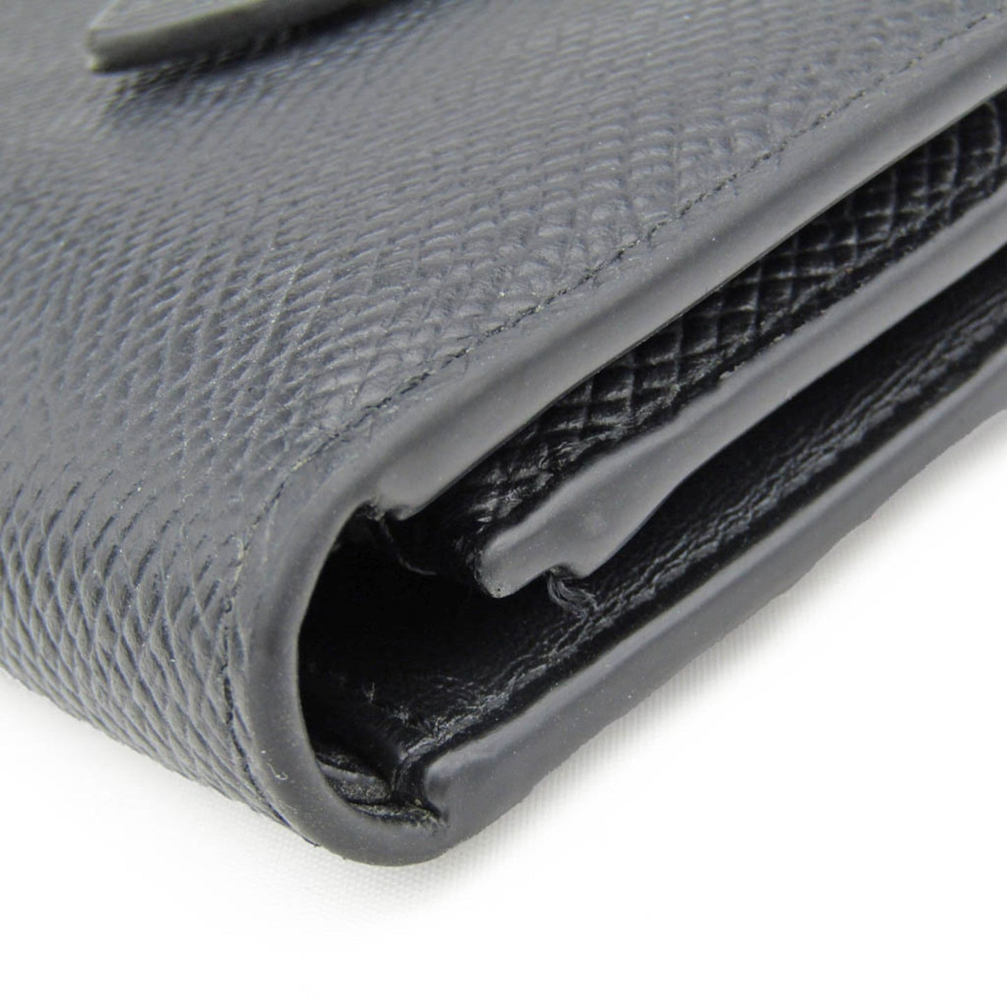 Celine Fine Strap Wallet 10H483BEL.38SI Women's Embossed Calf Leather Wallet [tri-fold] Black