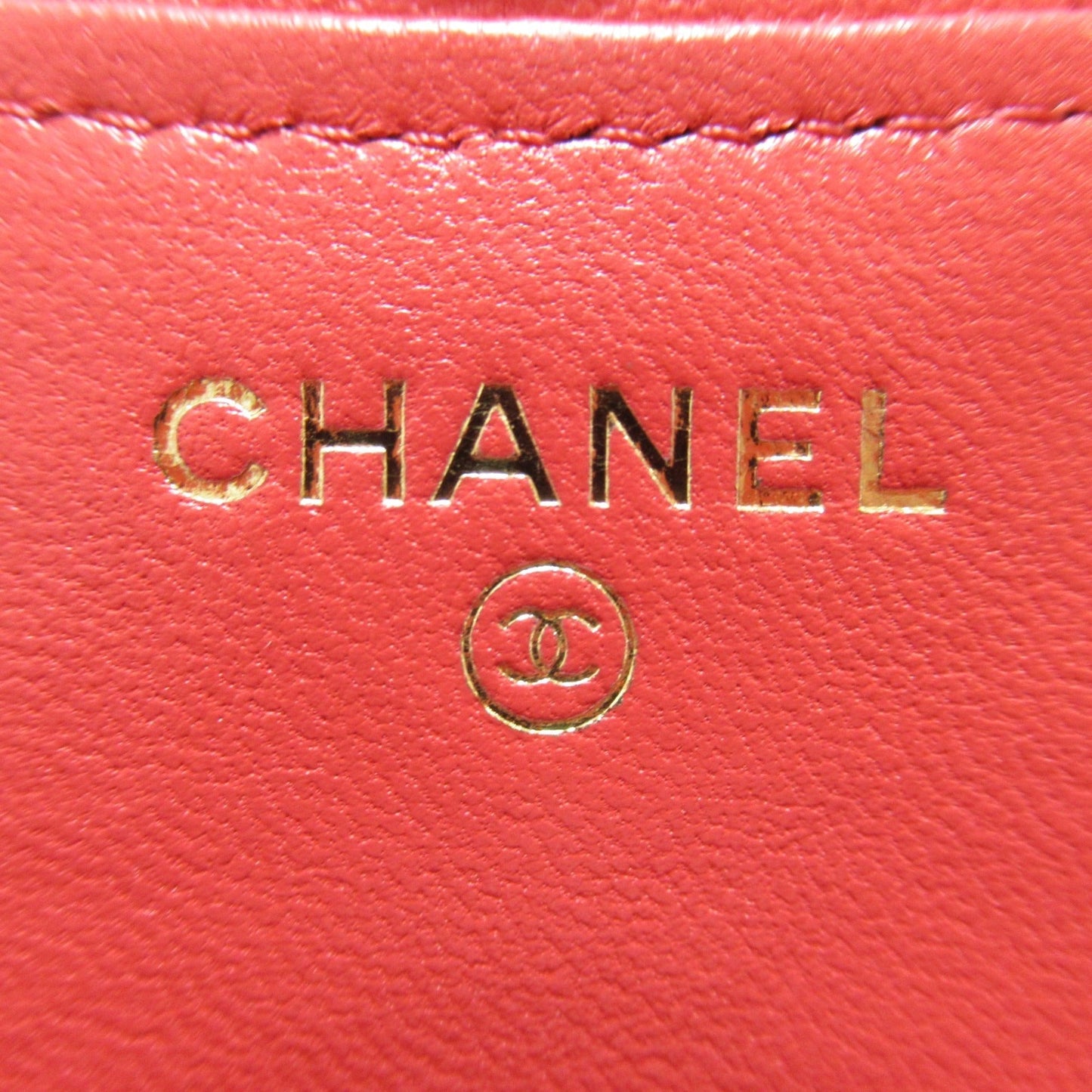 CHANEL Chain wallet bag Red Lambskin [sheep leather] AP2096