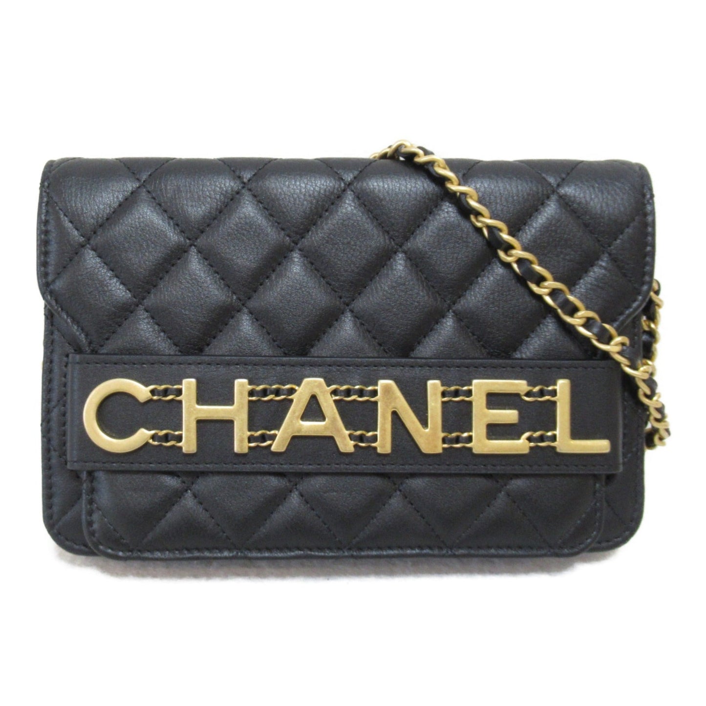 CHANEL Chain wallet Shoulder Bag Black Calfskin [cowhide]