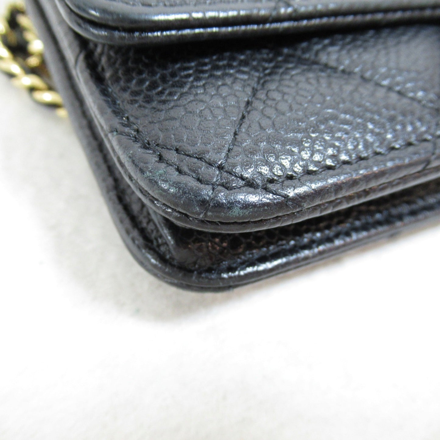 CHANEL Chain wallet Black Caviar Skin [Grained Calf]