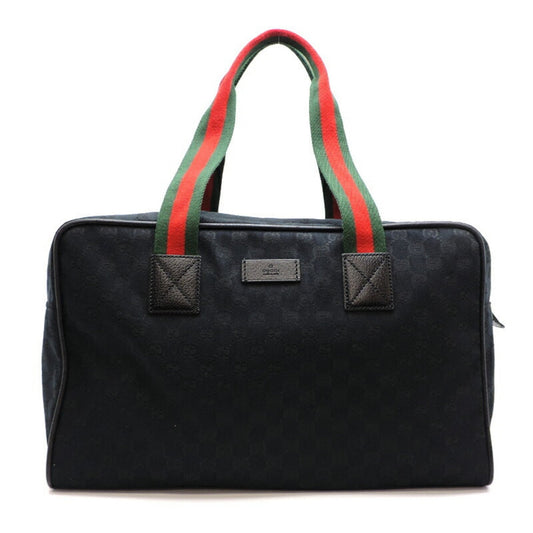 Gucci Women's and Men's Boston Bag 153240 GG Canvas Black