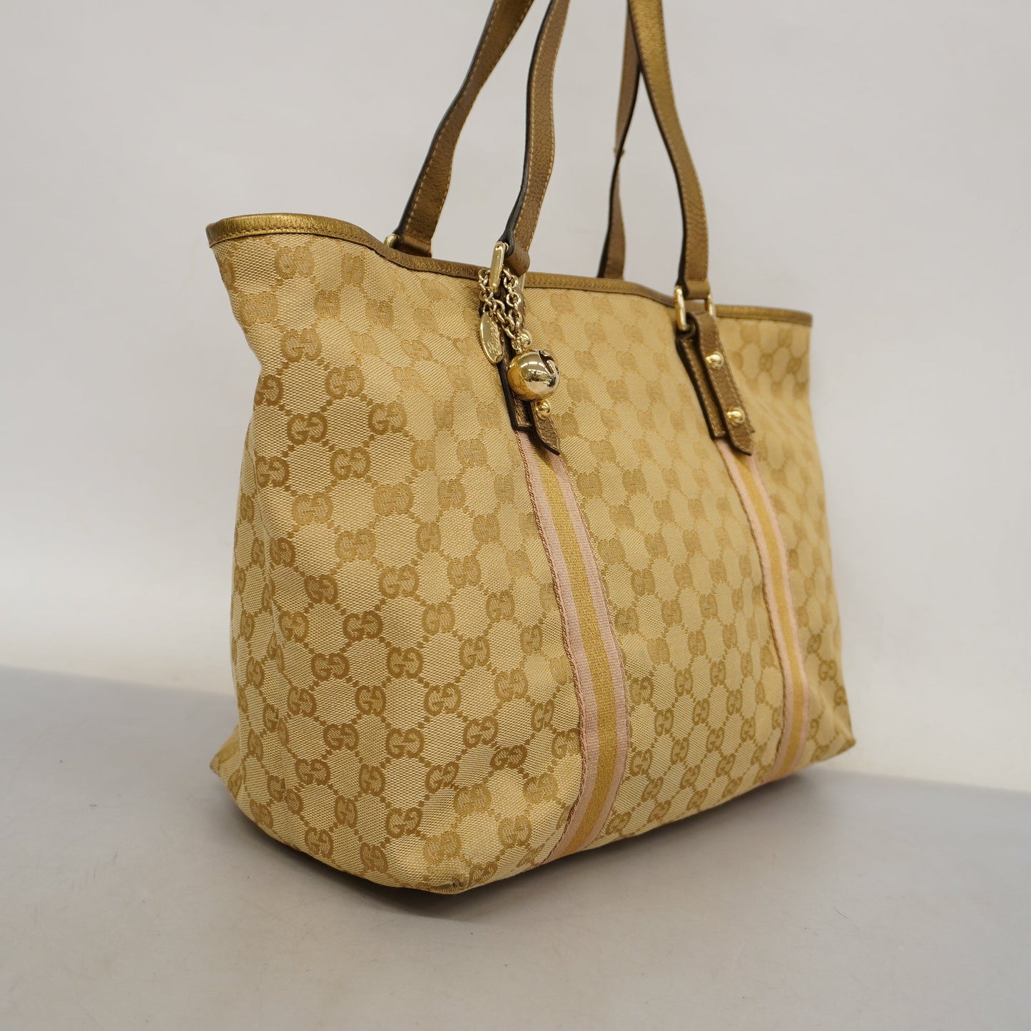 GUCCIAuth  Tote Bag 139260 Women's GG Canvas Beige,Gold