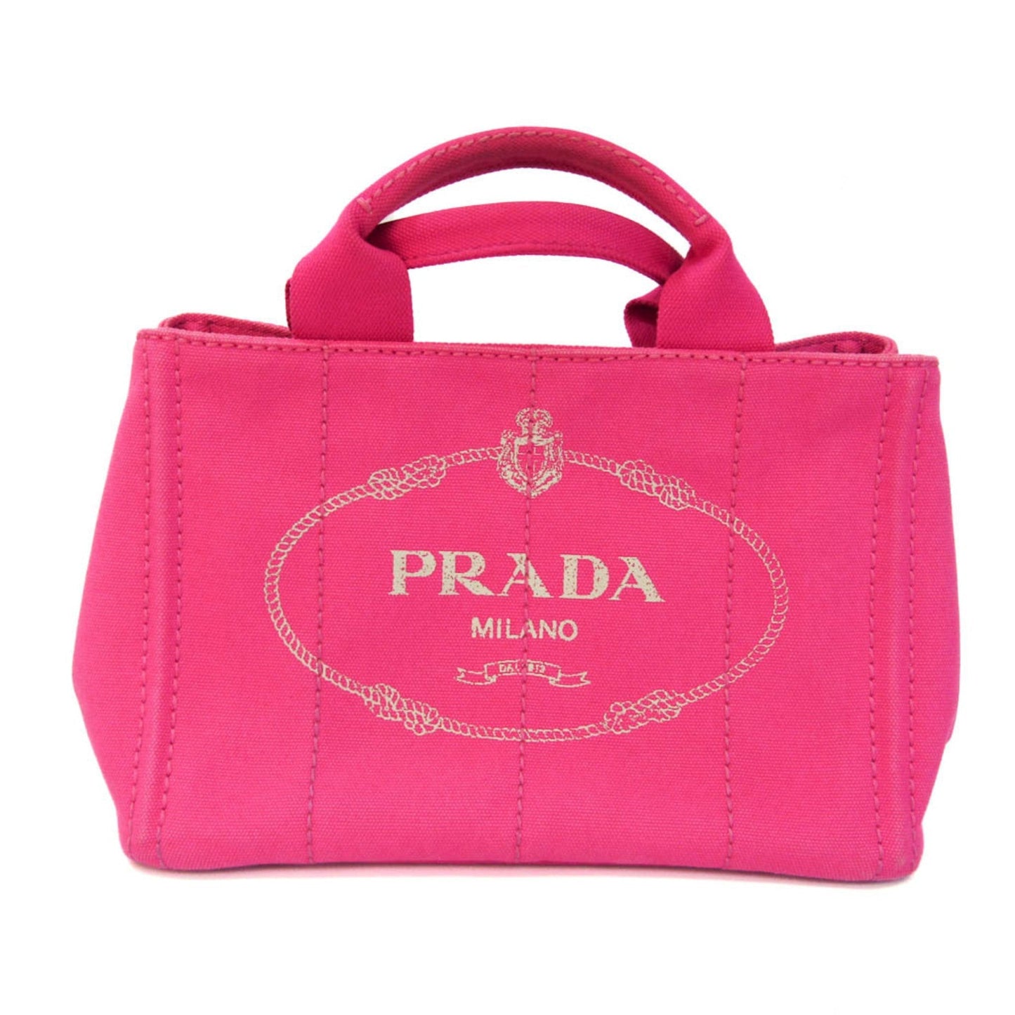 PRADA Canapa Women's Canvas Tote Bag Pink