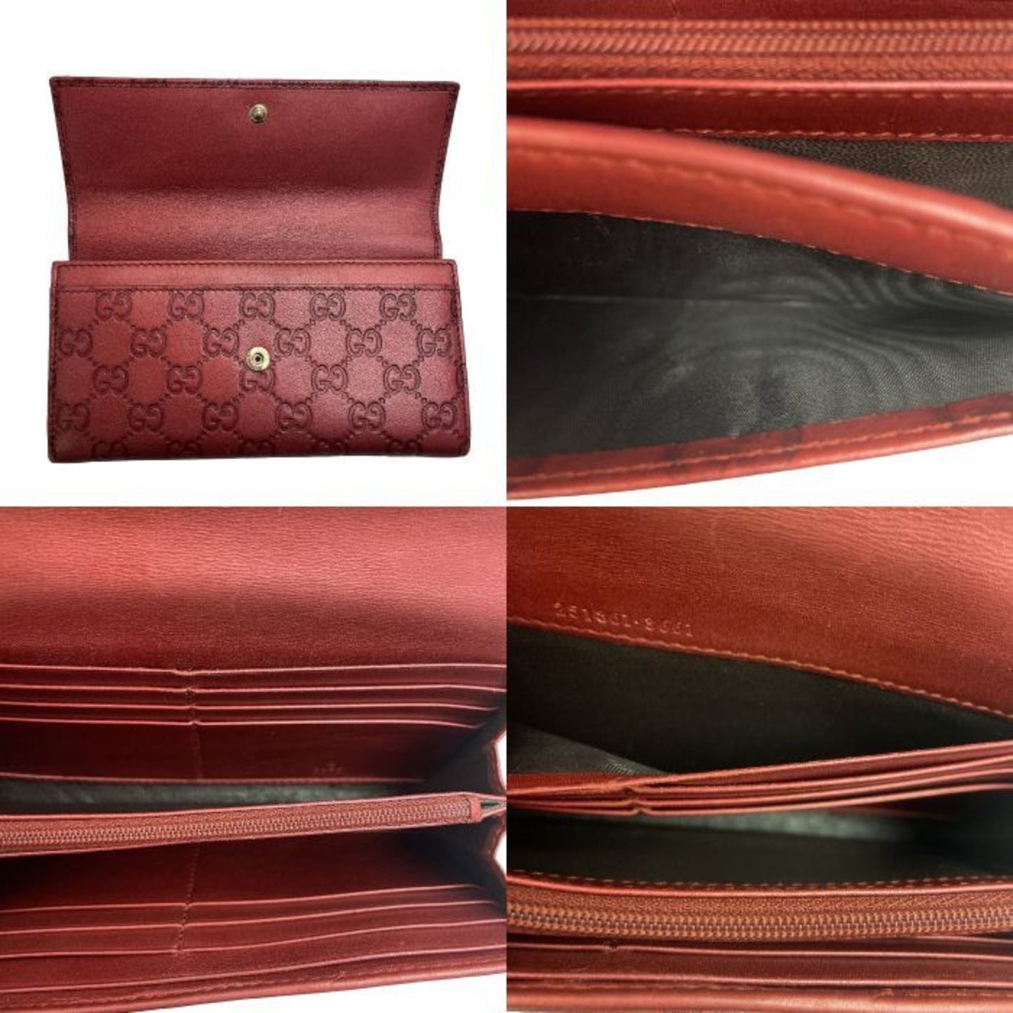 Gucci bi-fold long wallet sima red 251861-3661