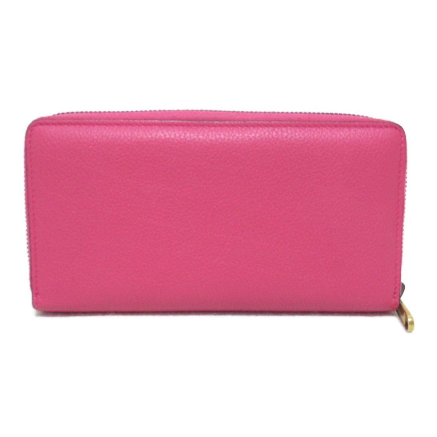 GUCCI Round long wallet Pink leather 496317