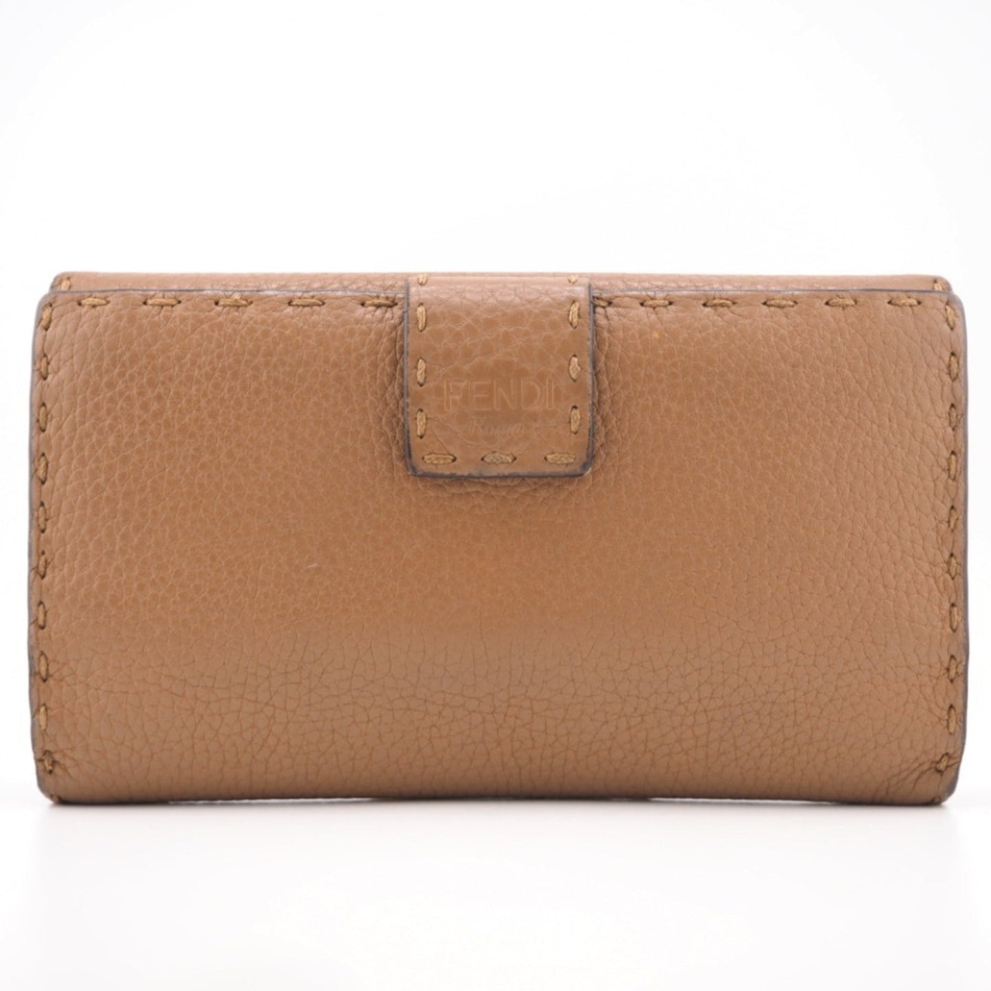 FENDI 8M0308 Selleria Peekaboo Long Wallet Brown Women's