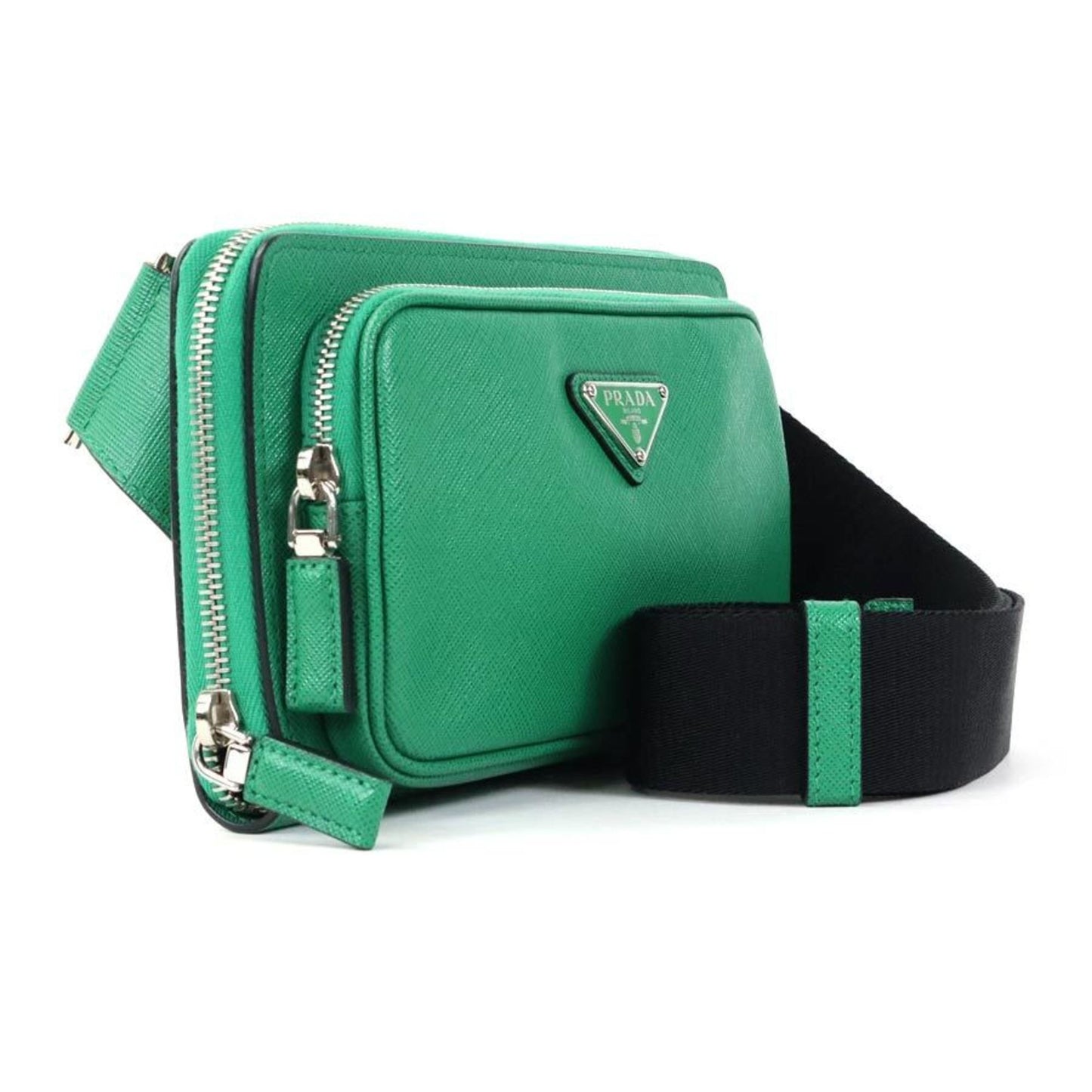 PRADA waist bag body leather green unisex 2VH156