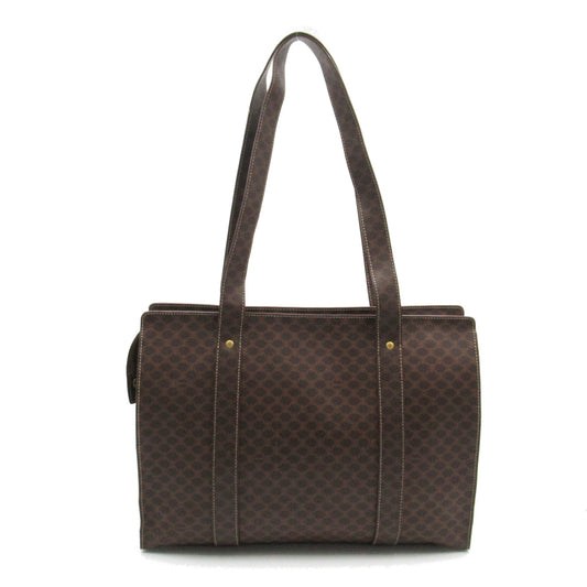 Celine Shoulder Tote Brown PVC coated canvas