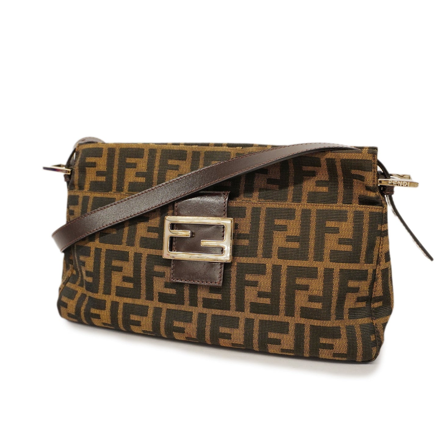 FENDI   Zucca Shoulder Bag Women's Nylon Canvas Brown