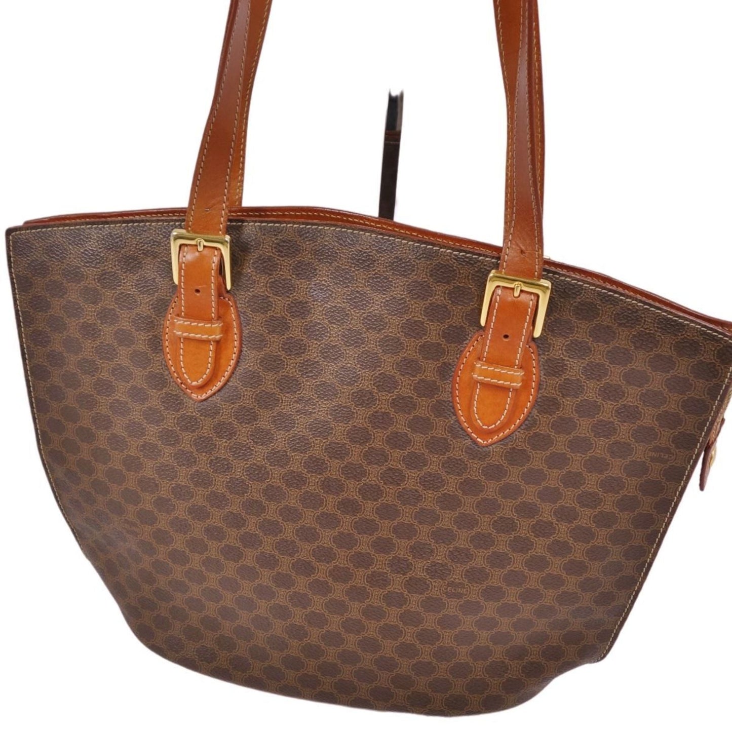 Celine Bag Handbag Tote Triomphe Macadam Women's Brown