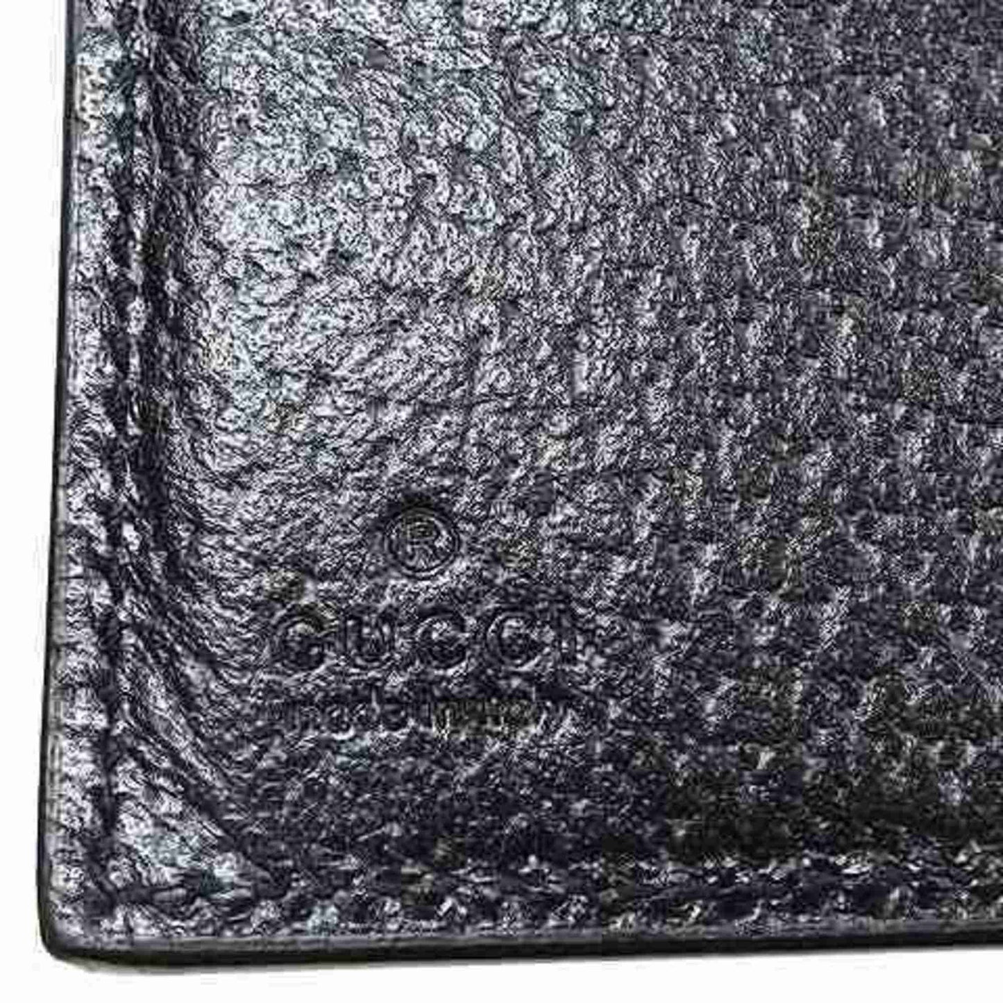 GUCCI GG Marmont Fold Wallet 428725 203887 Leather Black Bifold Gold Men's Women's Unisex