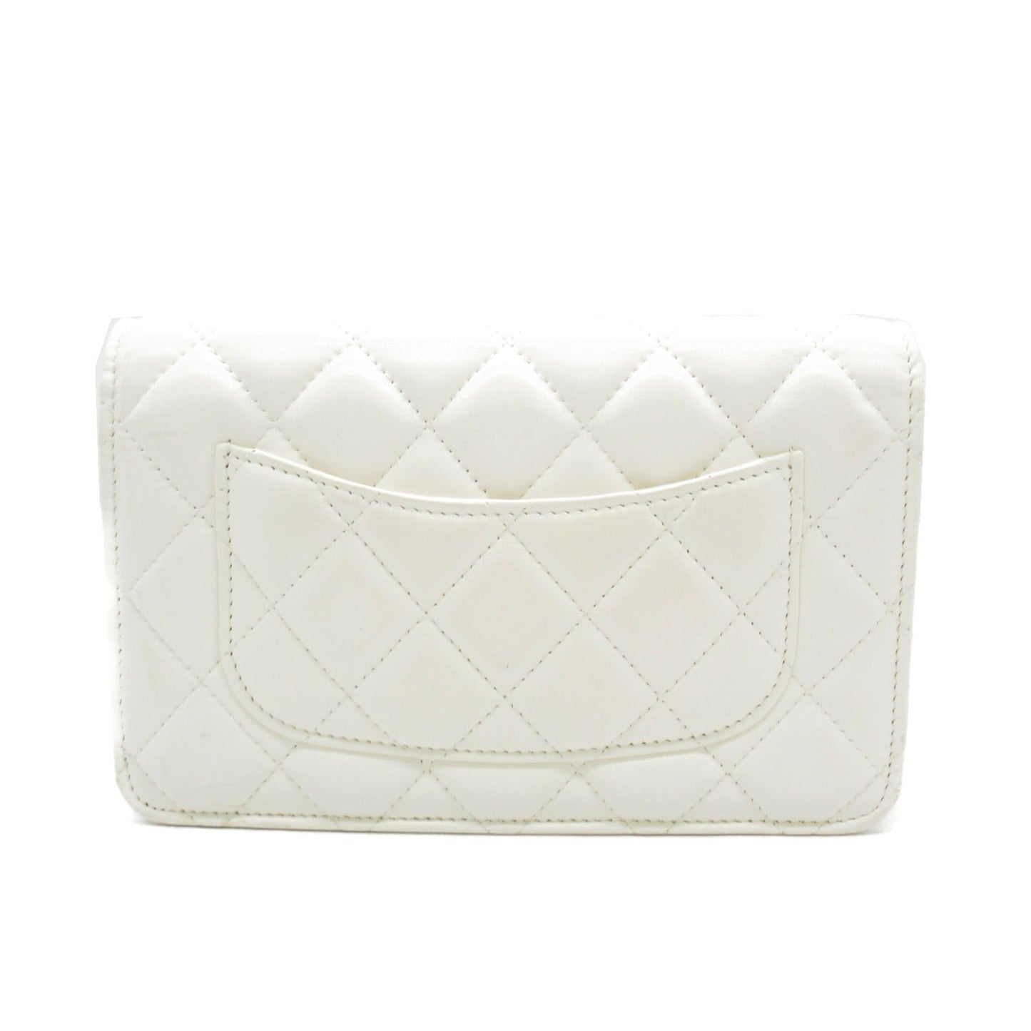 CHANEL Chain wallet White Lambskin [sheep leather] Resin AP3285B10700