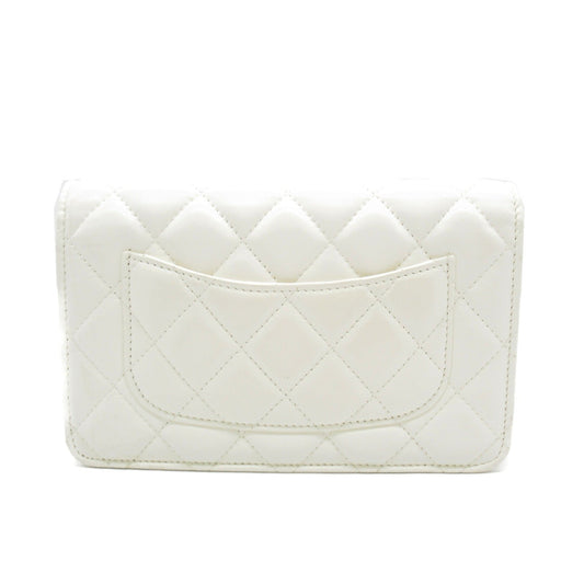 CHANEL Chain wallet White Lambskin [sheep leather] Resin AP3285B10700