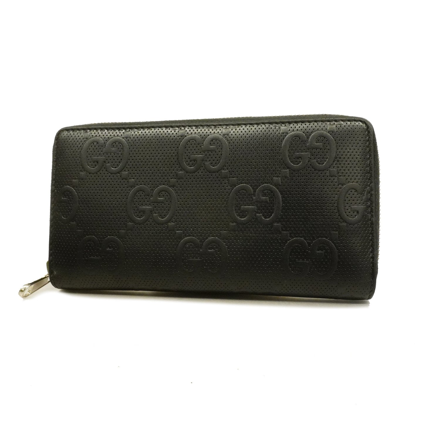 Gucci Bi-fold Long Wallet GG Embossed 625558 Leather Black