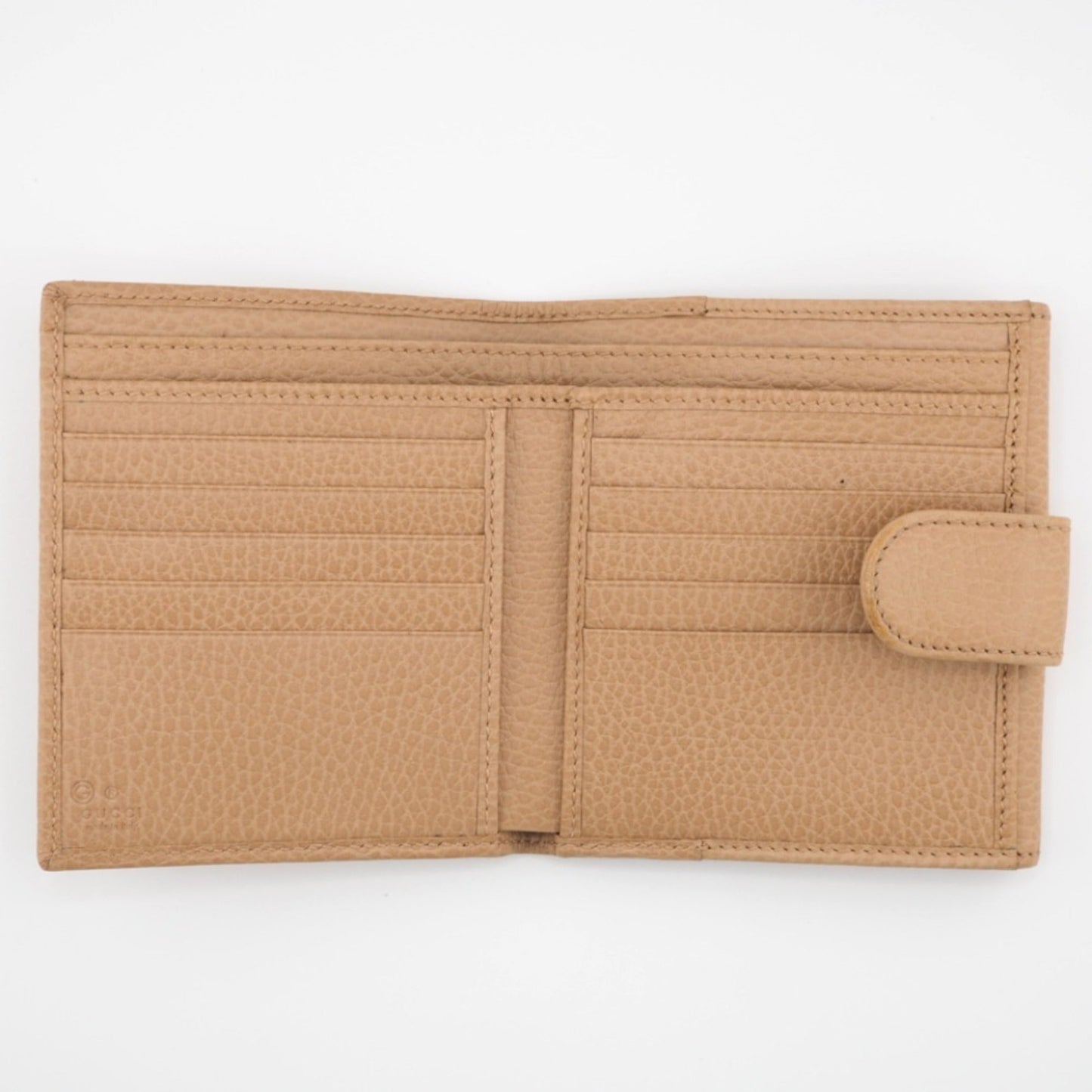 GUCCI 615525 Interlocking G Outlet Bifold Wallet Beige Women's