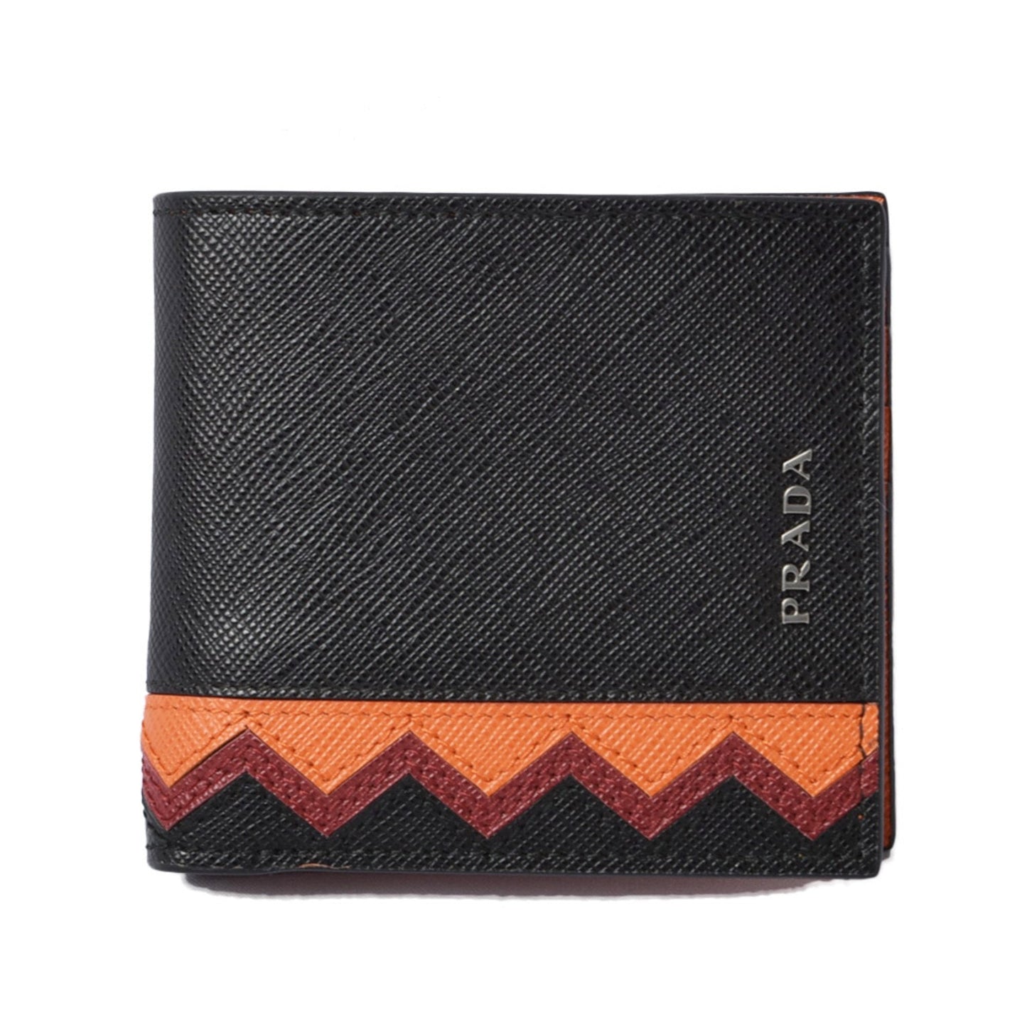 Prada wallet for men PRADA 2MO912 SAFFIANO Saffiano black papaya