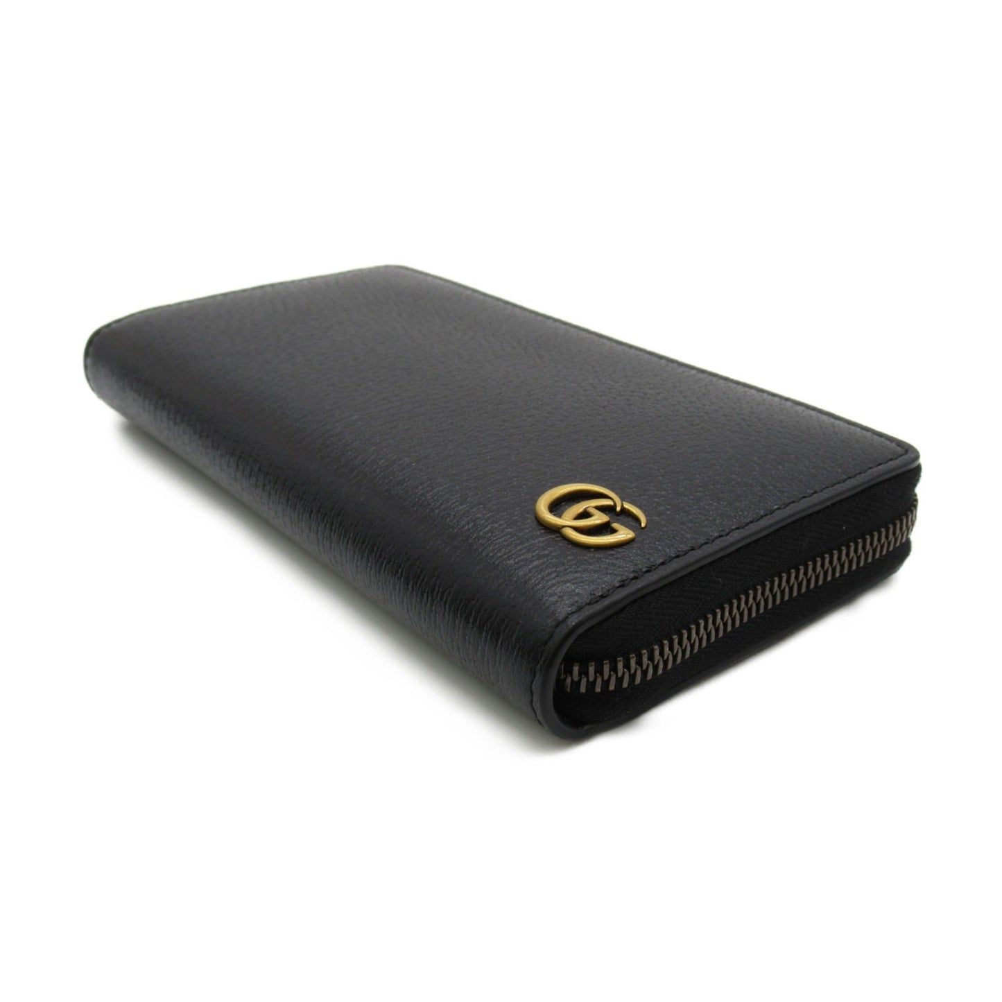 GUCCI GG Marmon round long wallet Black leather 428736