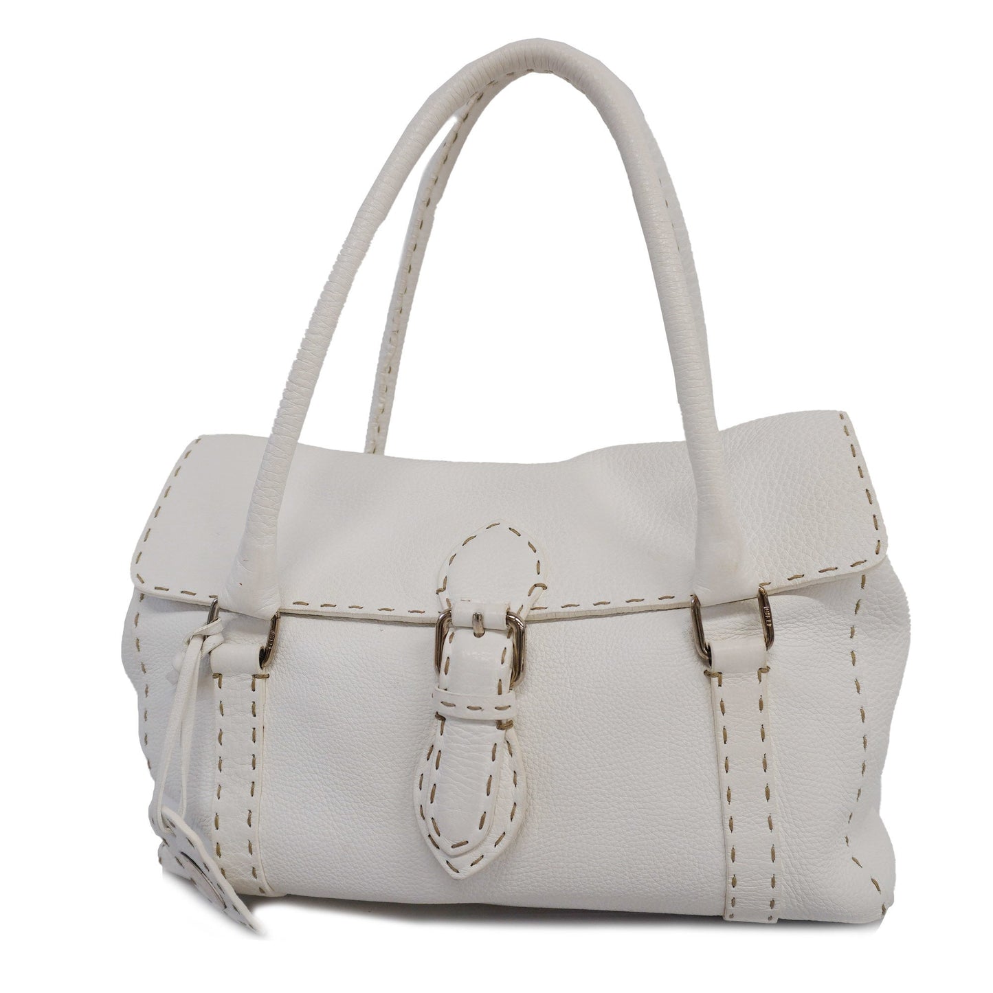 FENDI   Selleria Handbag Women's Leather Handbag White